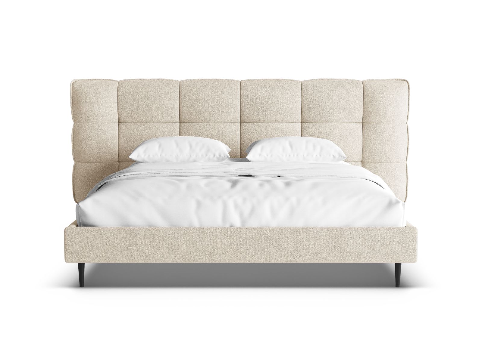 Boucle Storage Bed with Headboard, "Eric", 230x220x114