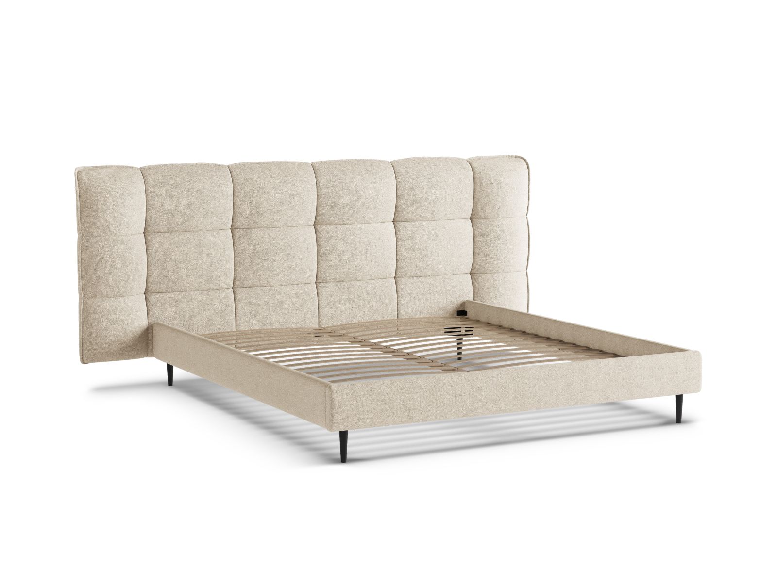 Boucle Storage Bed with Headboard, "Eric", 230x220x114