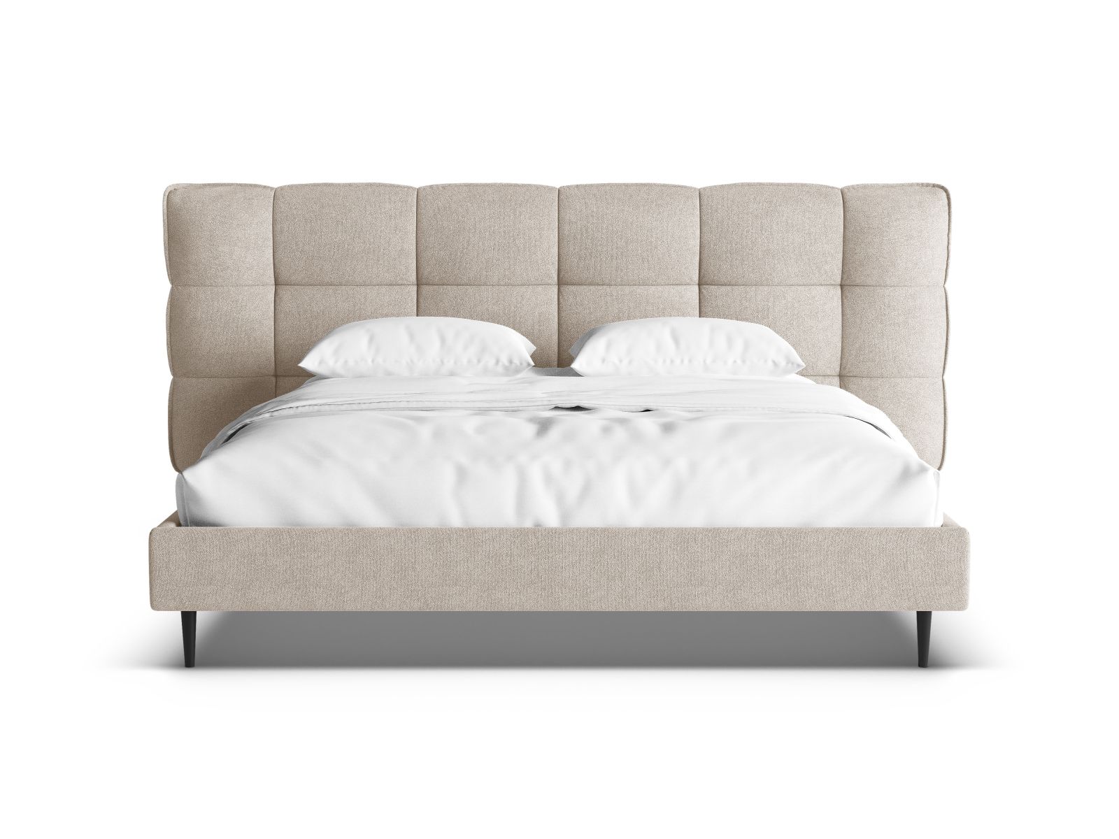 Boucle Storage Bed with Headboard, "Eric", 230x220x114