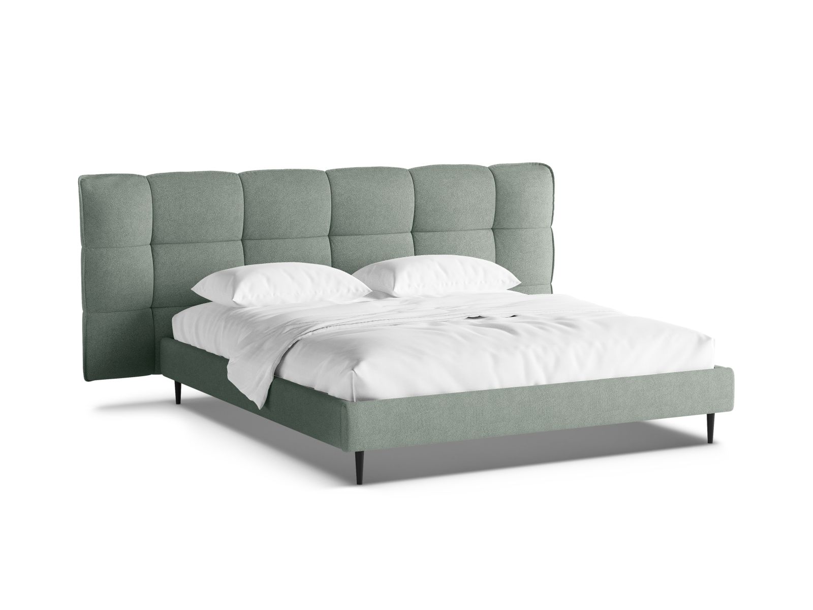 Boucle Storage Bed with Headboard, "Eric", 230x220x114