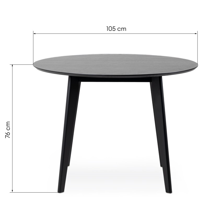 Stół okrągły do jadalni 105 cm Roxby czarny