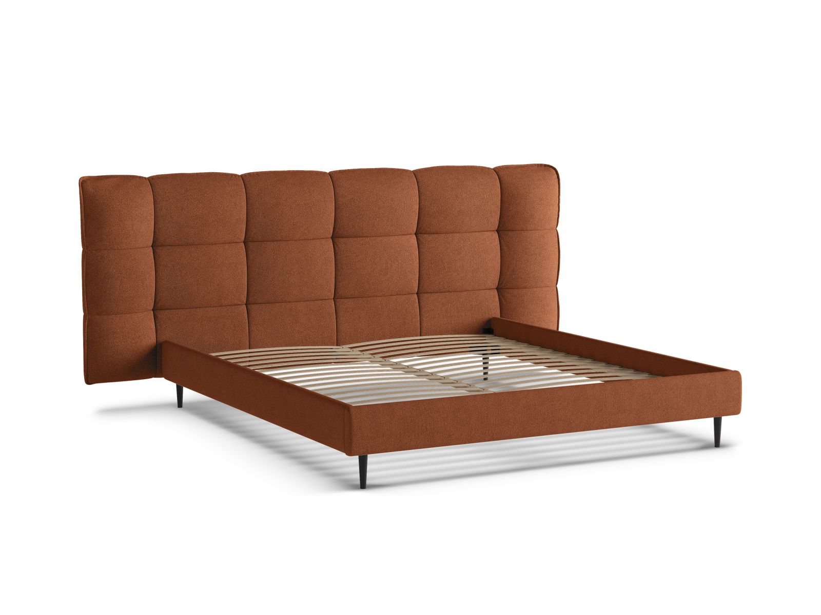 Boucle Storage Bed with Headboard, "Eric", 230x220x114