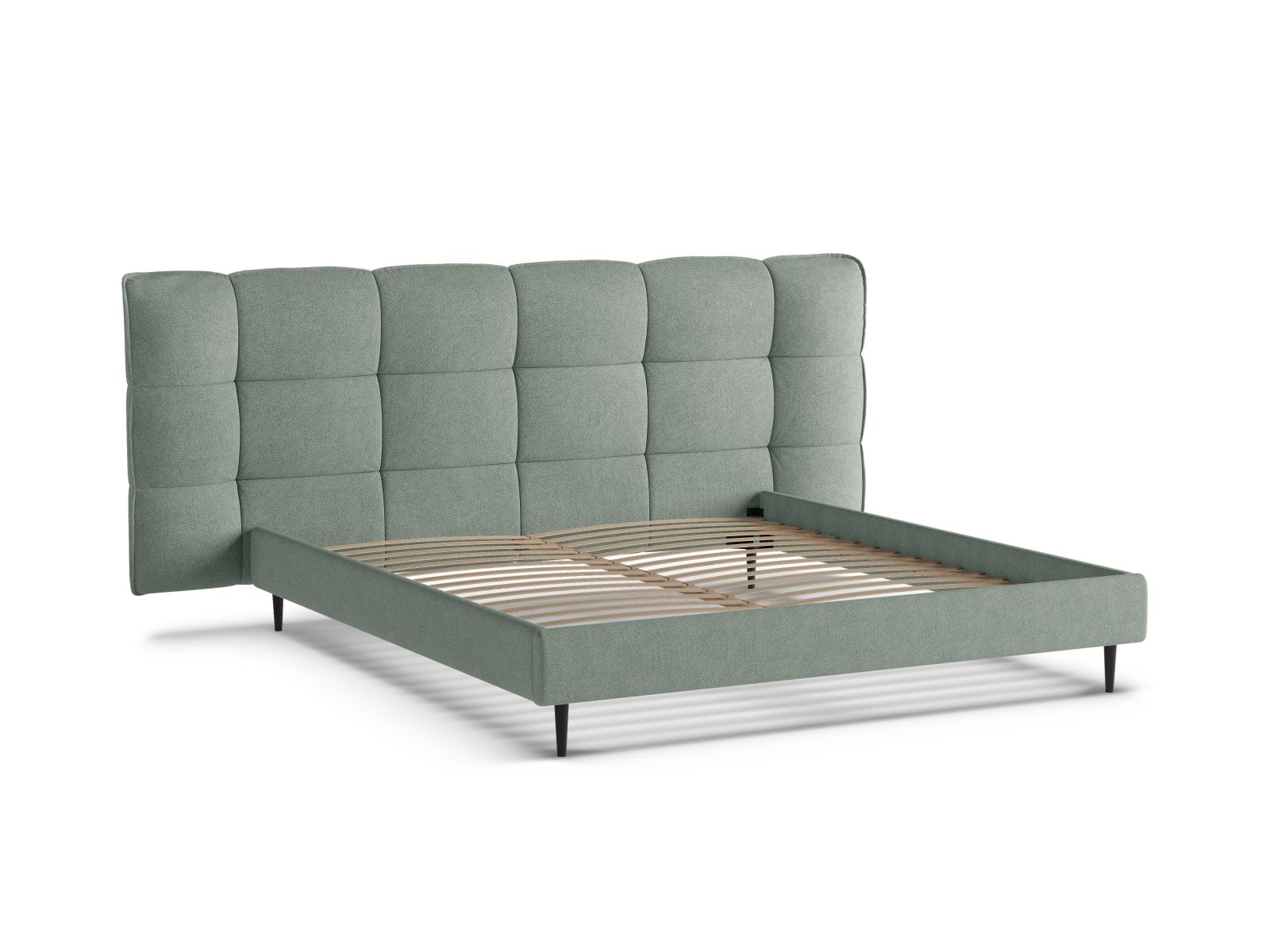 Boucle Storage Bed with Headboard, "Eric", 230x220x114