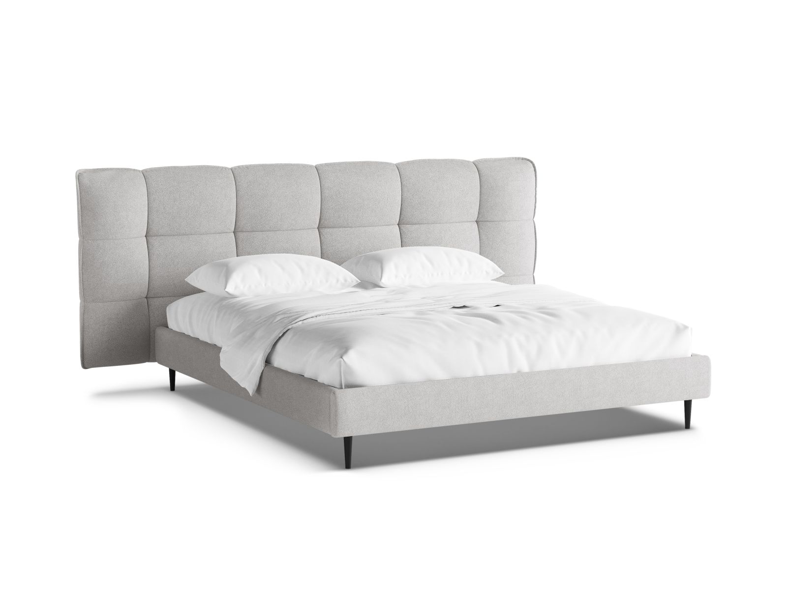 Boucle Storage Bed with Headboard, "Eric", 230x220x114