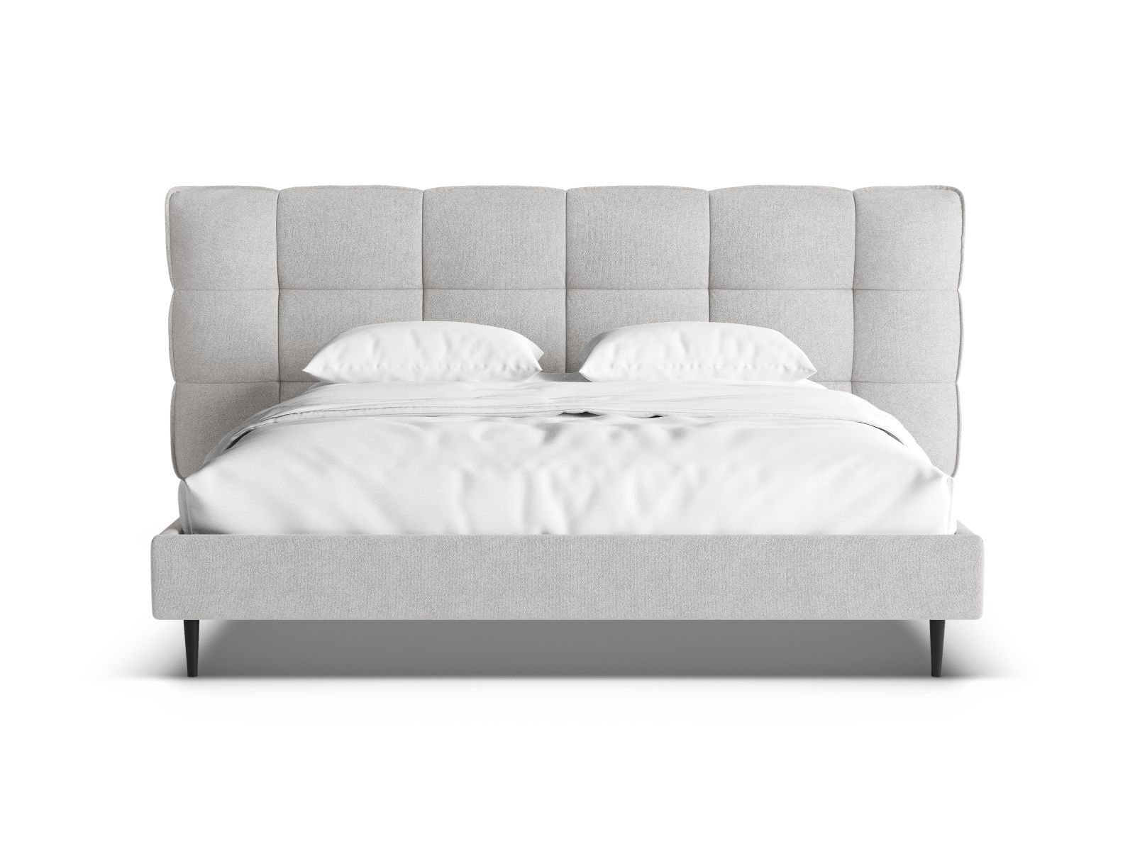 Boucle Storage Bed with Headboard, "Eric", 230x220x114