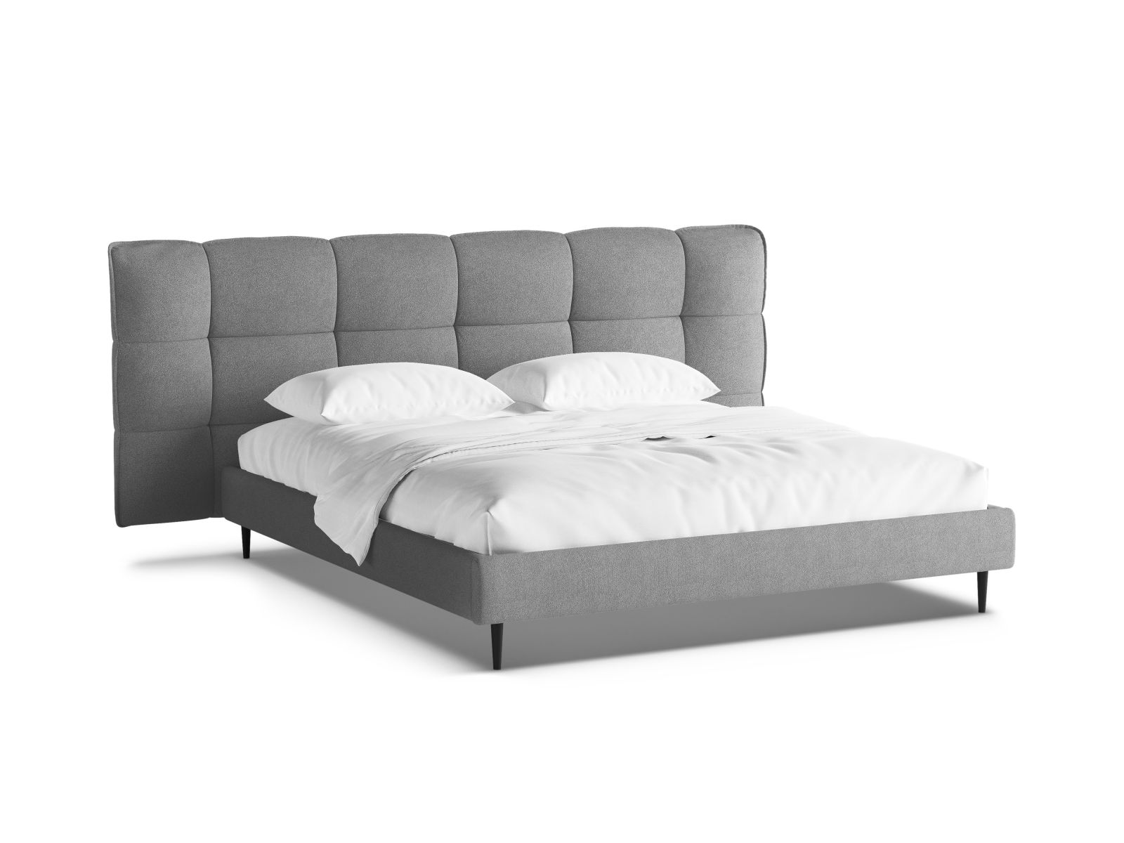 Boucle Storage Bed with Headboard, "Eric", 230x220x114