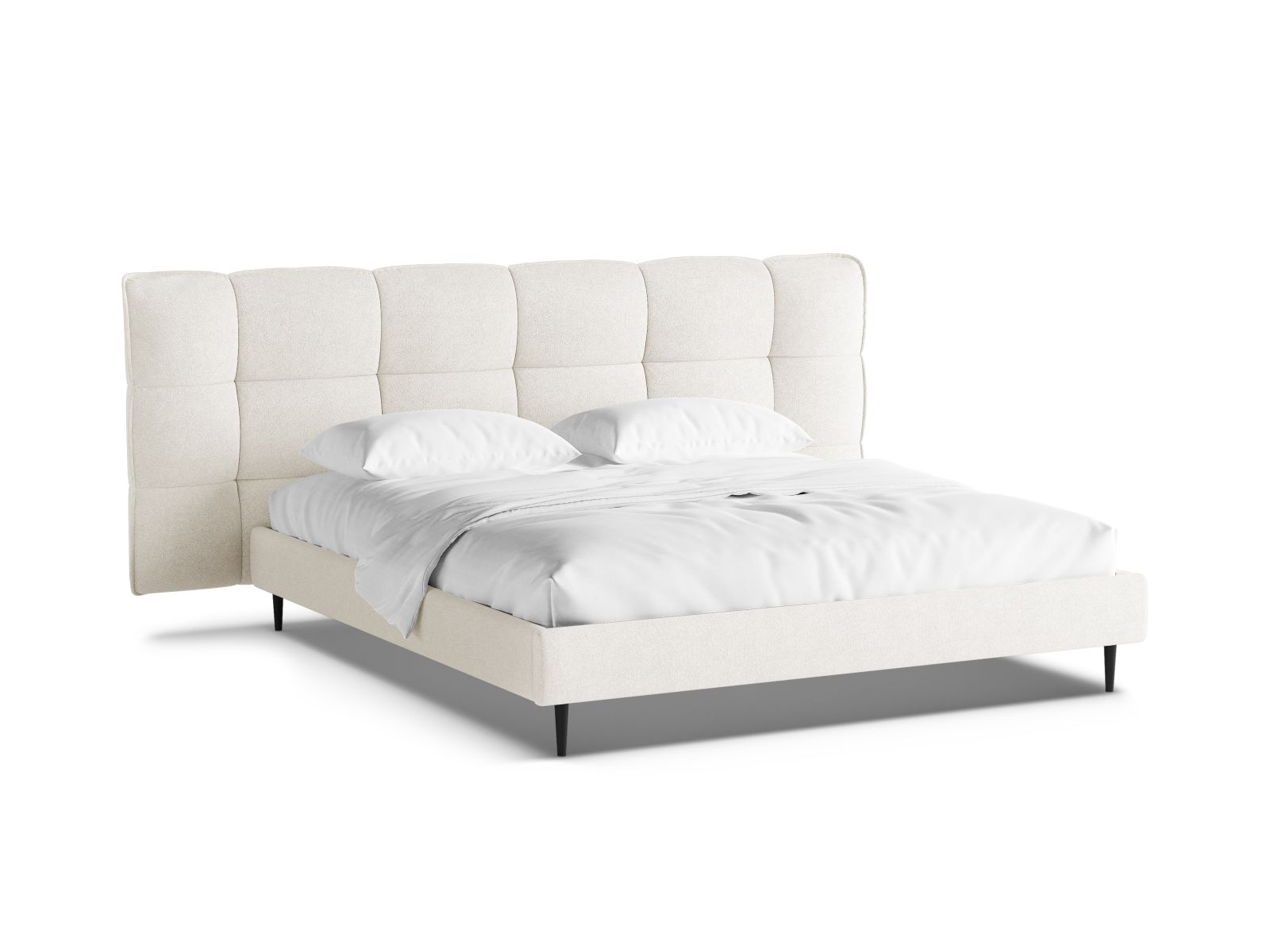 Boucle Storage Bed with Headboard, "Eric", 230x220x114