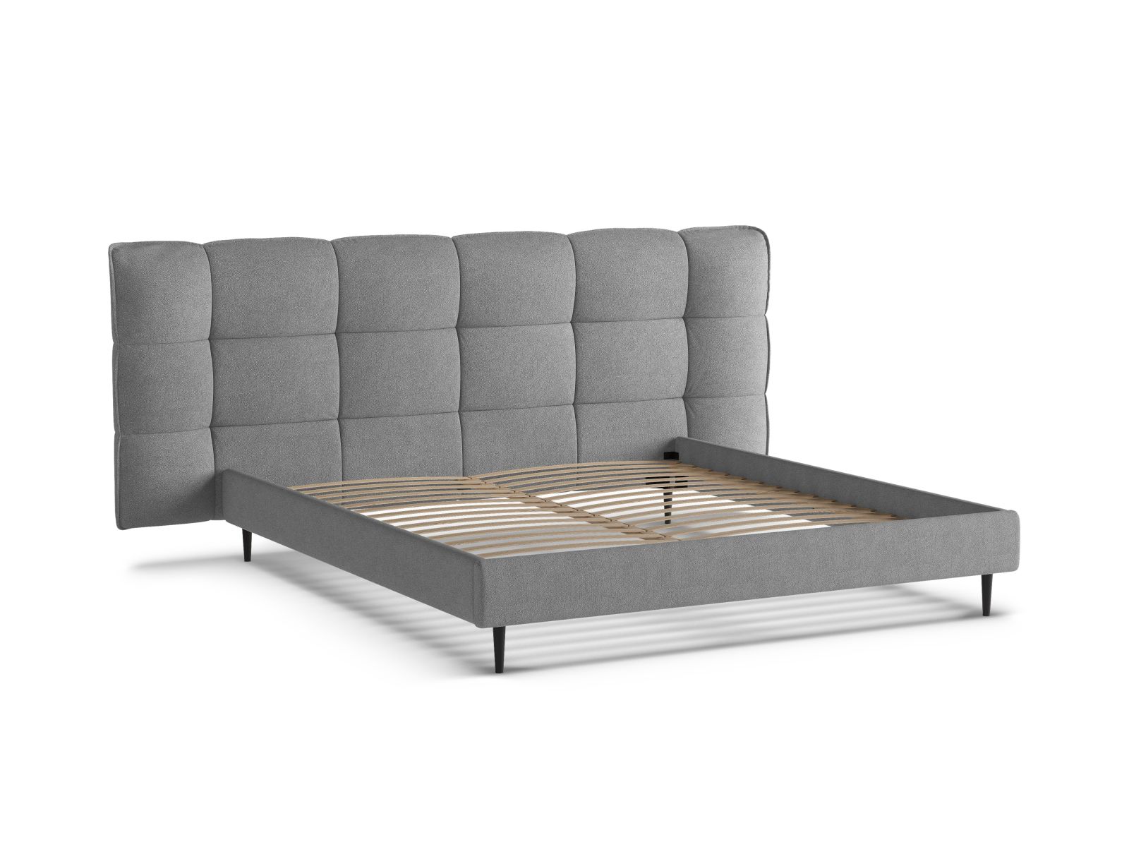 Boucle Storage Bed with Headboard, "Eric", 230x220x114