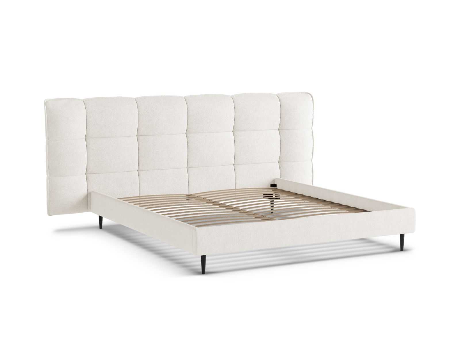 Boucle Storage Bed with Headboard, "Eric", 230x220x114