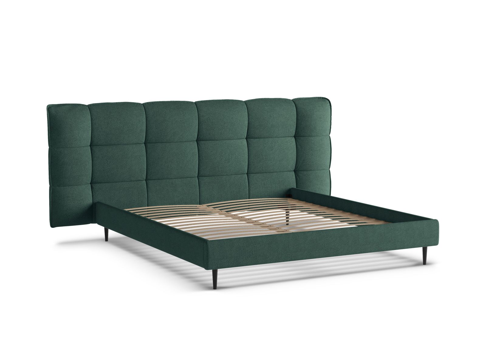 Boucle Storage Bed with Headboard, "Eric", 250x220x114