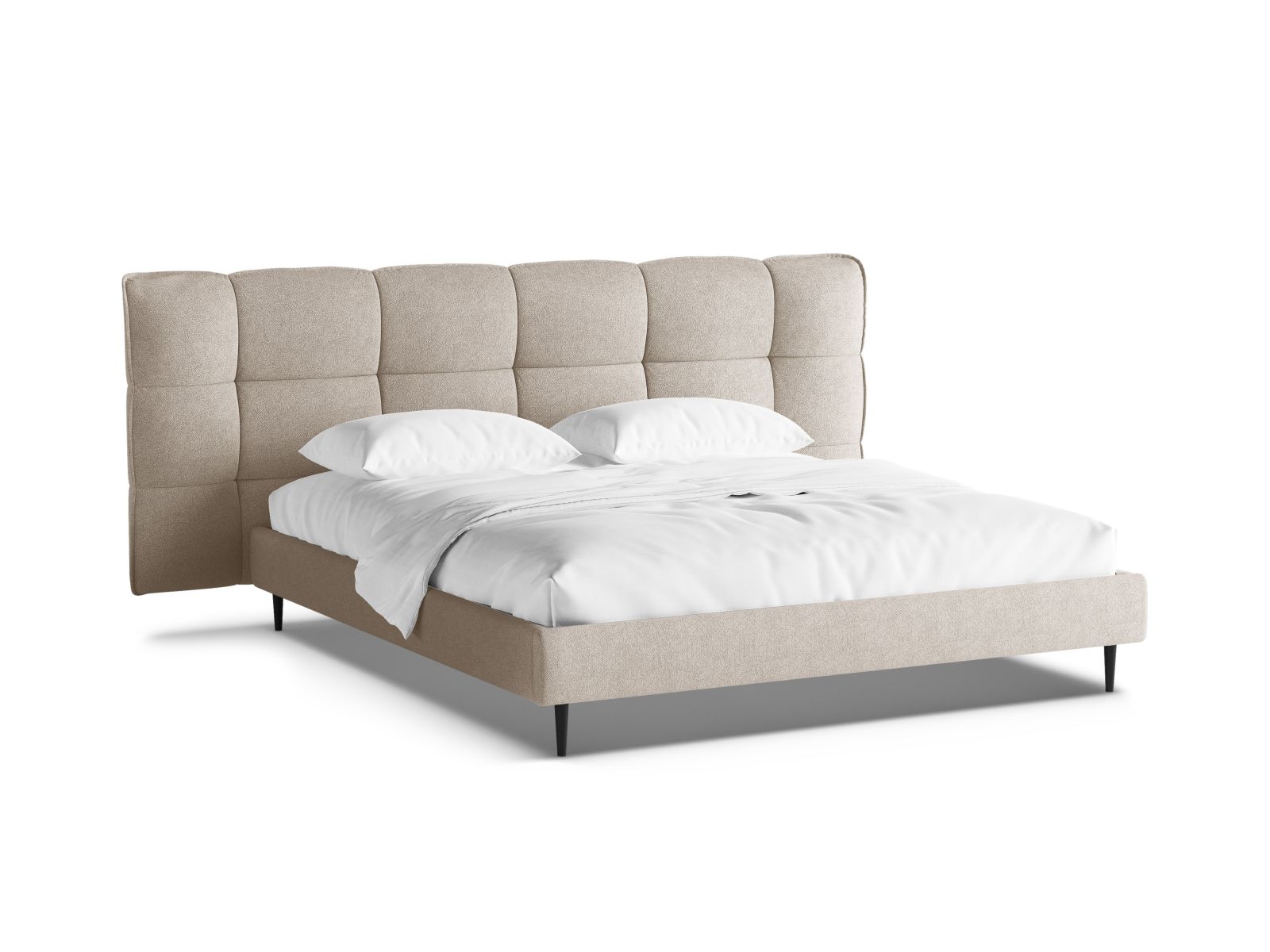 Boucle Storage Bed with Headboard, "Eric", 250x220x114