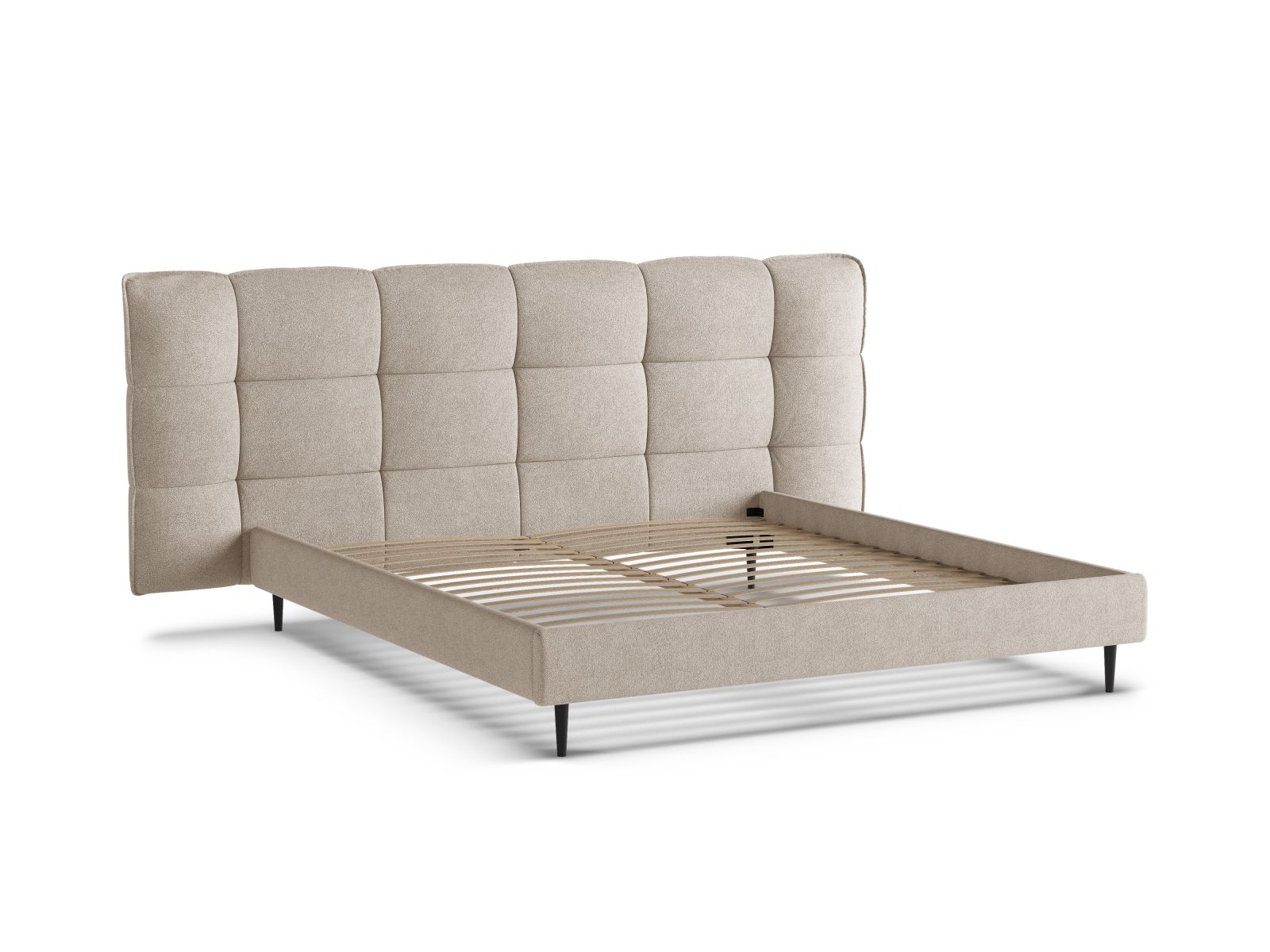 Boucle Storage Bed with Headboard, "Eric", 290x220x114
