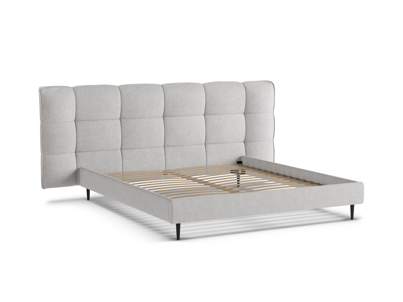 Boucle Storage Bed with Headboard, "Eric", 290x220x114