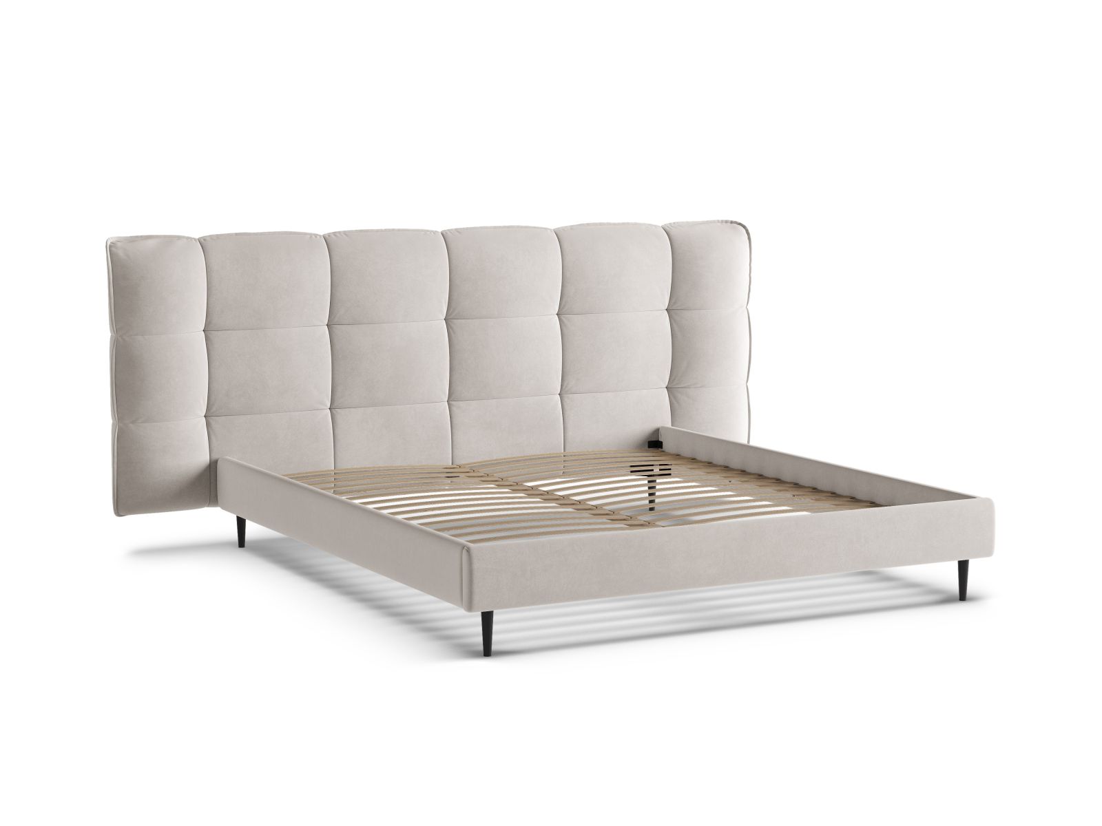 Velvet Storage Bed With Headboard, "Eric", 230x220x114