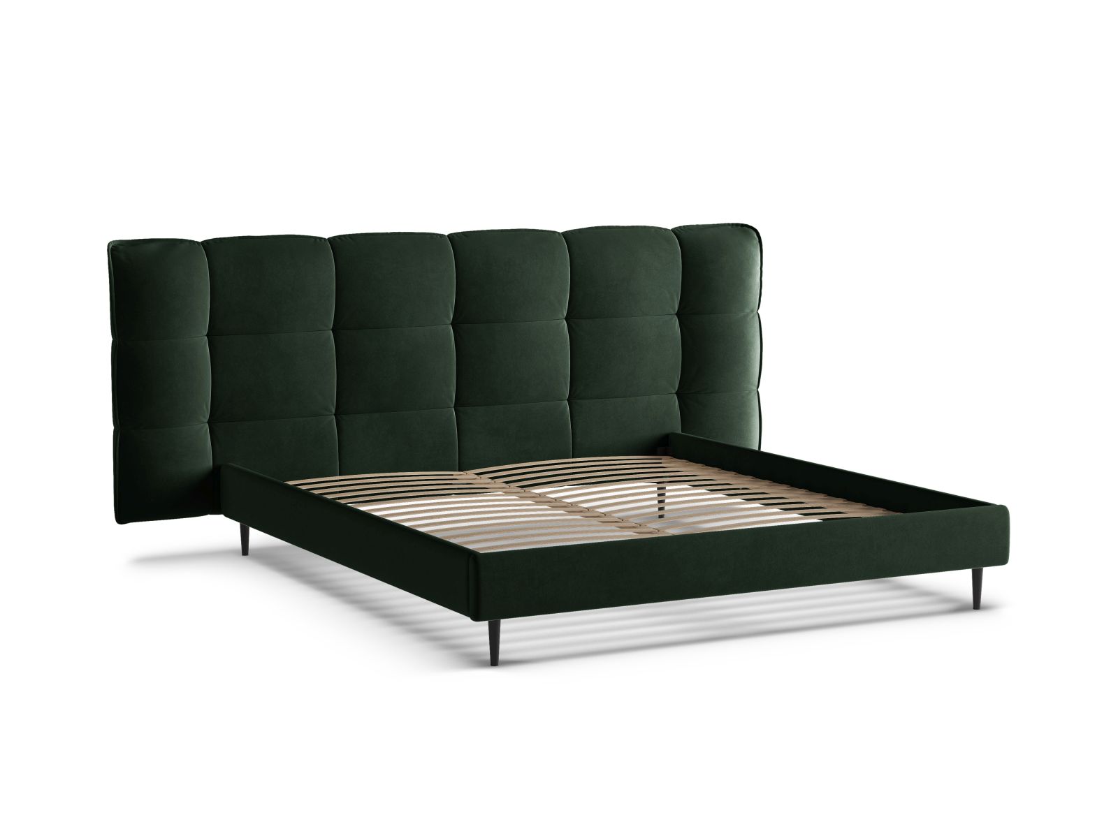 Velvet Storage Bed With Headboard, "Eric", 230x220x114