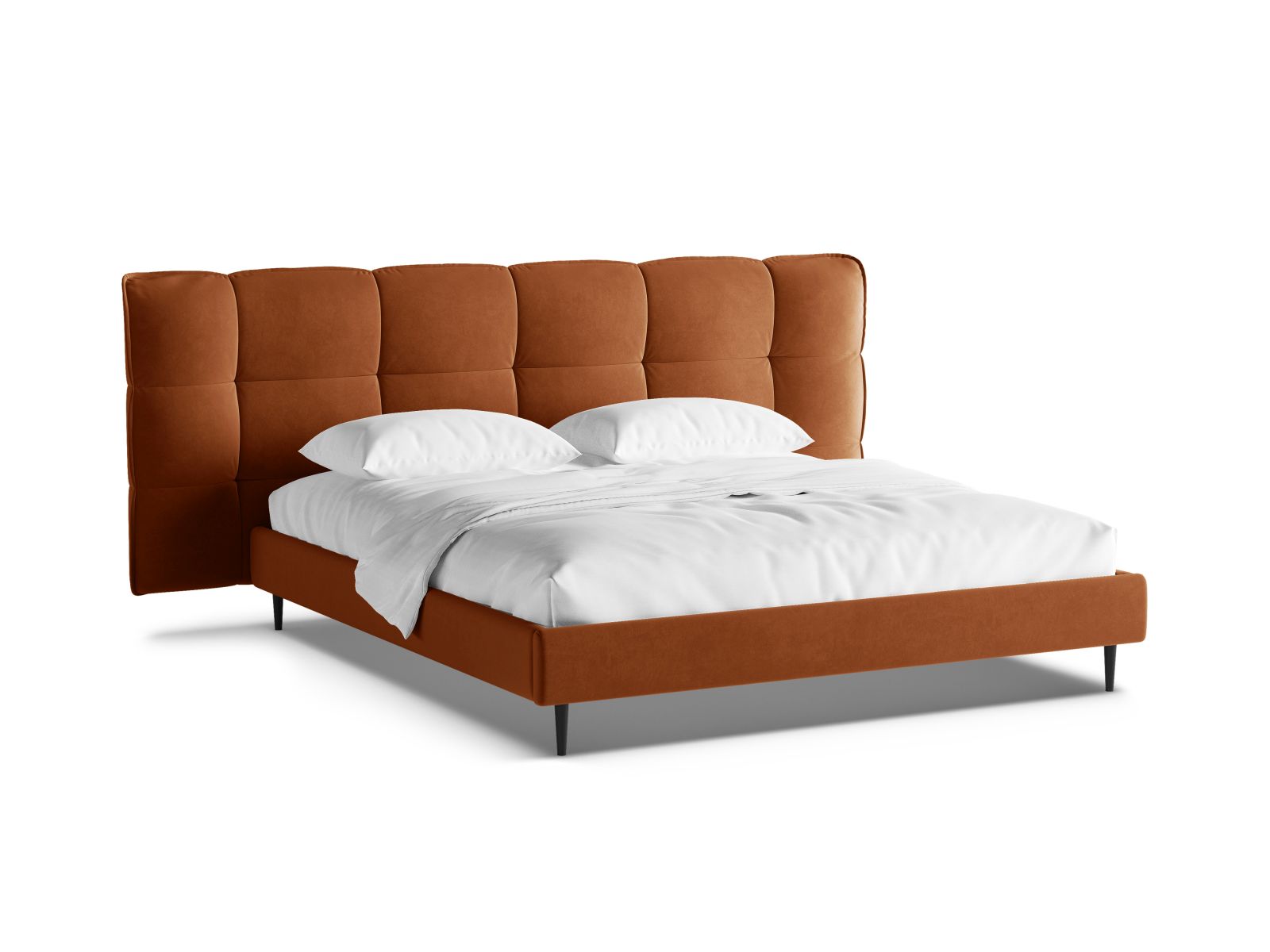 Velvet Storage Bed With Headboard, "Eric", 230x220x114