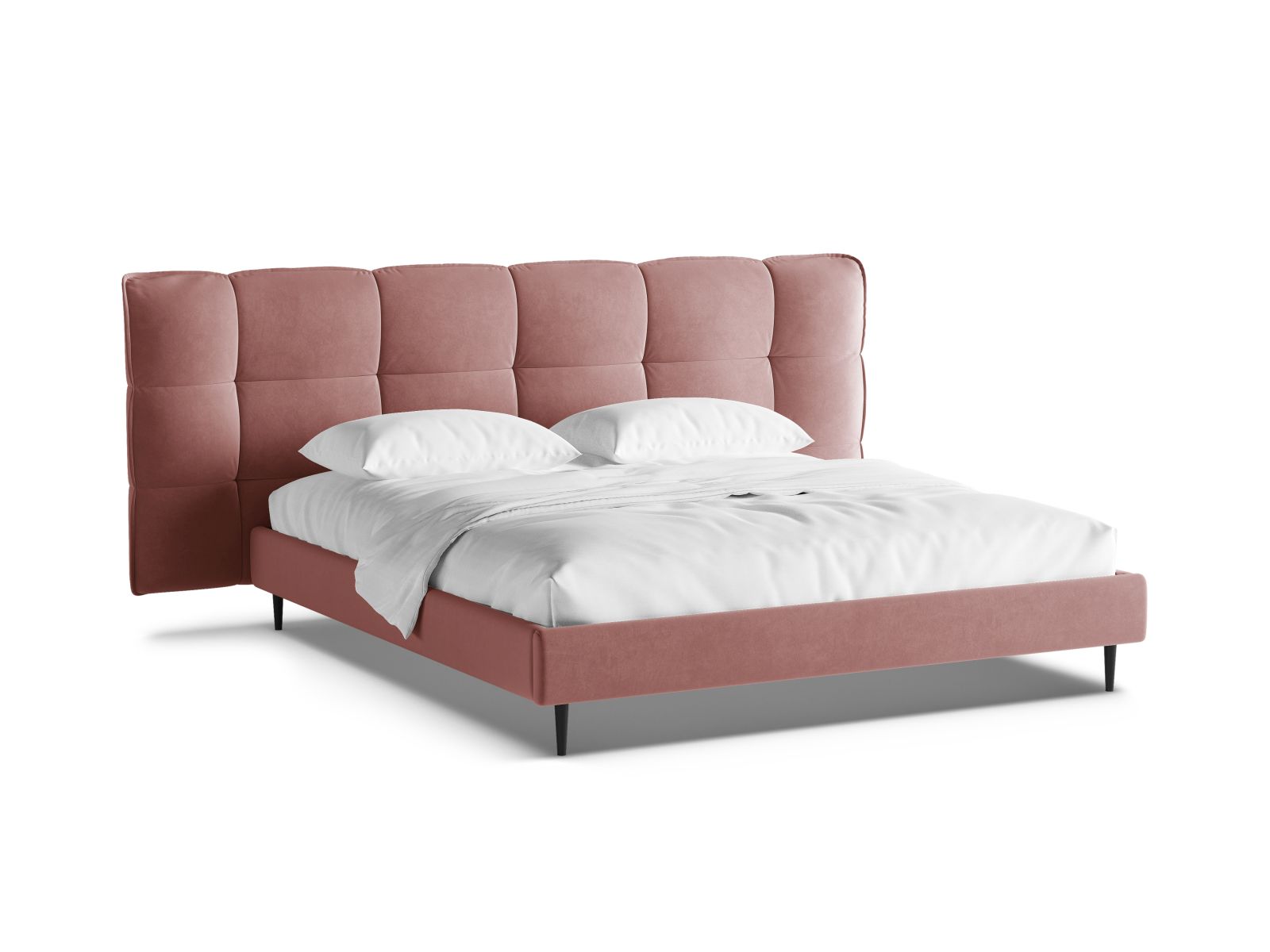 Velvet Storage Bed With Headboard, "Eric", 230x220x114
