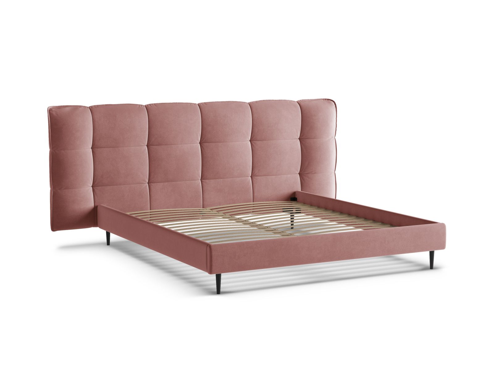 Velvet Storage Bed With Headboard, "Eric", 230x220x114