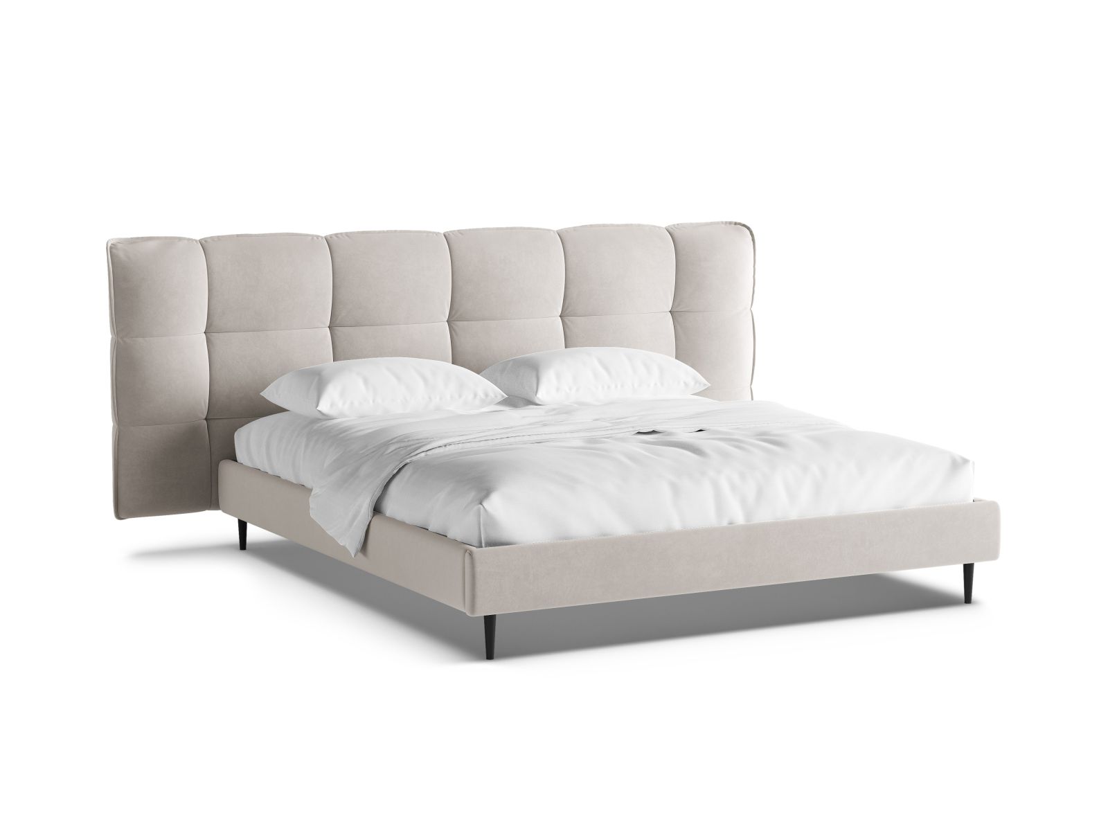 Velvet Storage Bed With Headboard, "Eric", 250x220x114