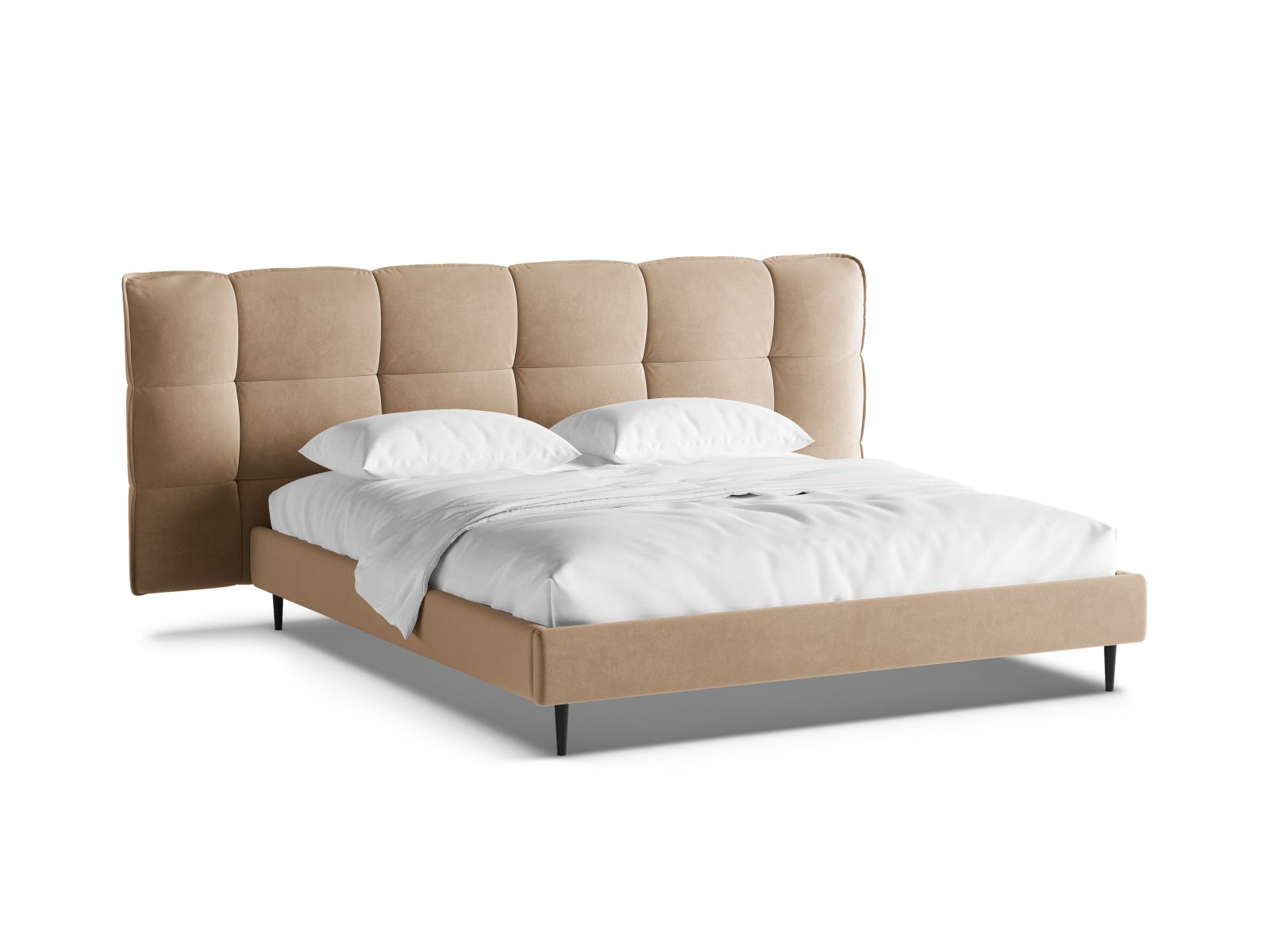 Velvet Storage Bed With Headboard, "Eric", 250x220x114