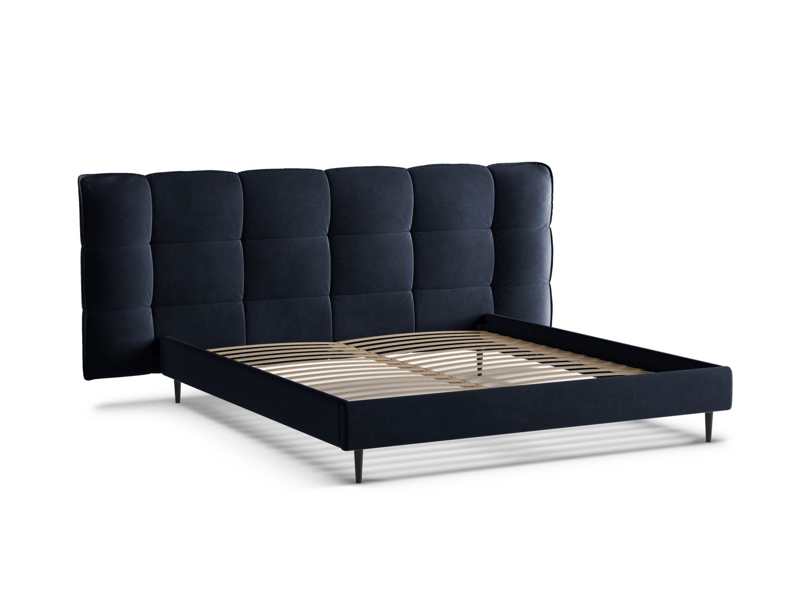 Velvet Storage Bed With Headboard, "Eric", 250x220x114