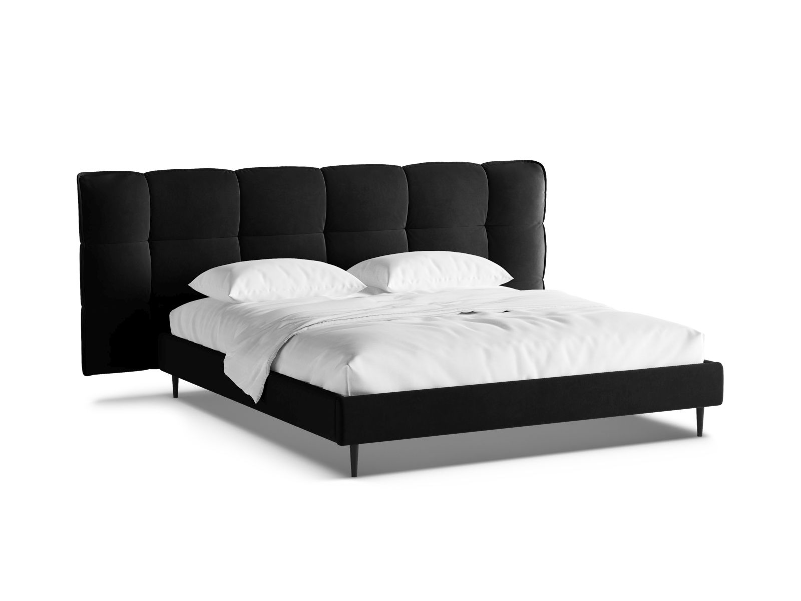 Velvet Storage Bed With Headboard, "Eric", 250x220x114