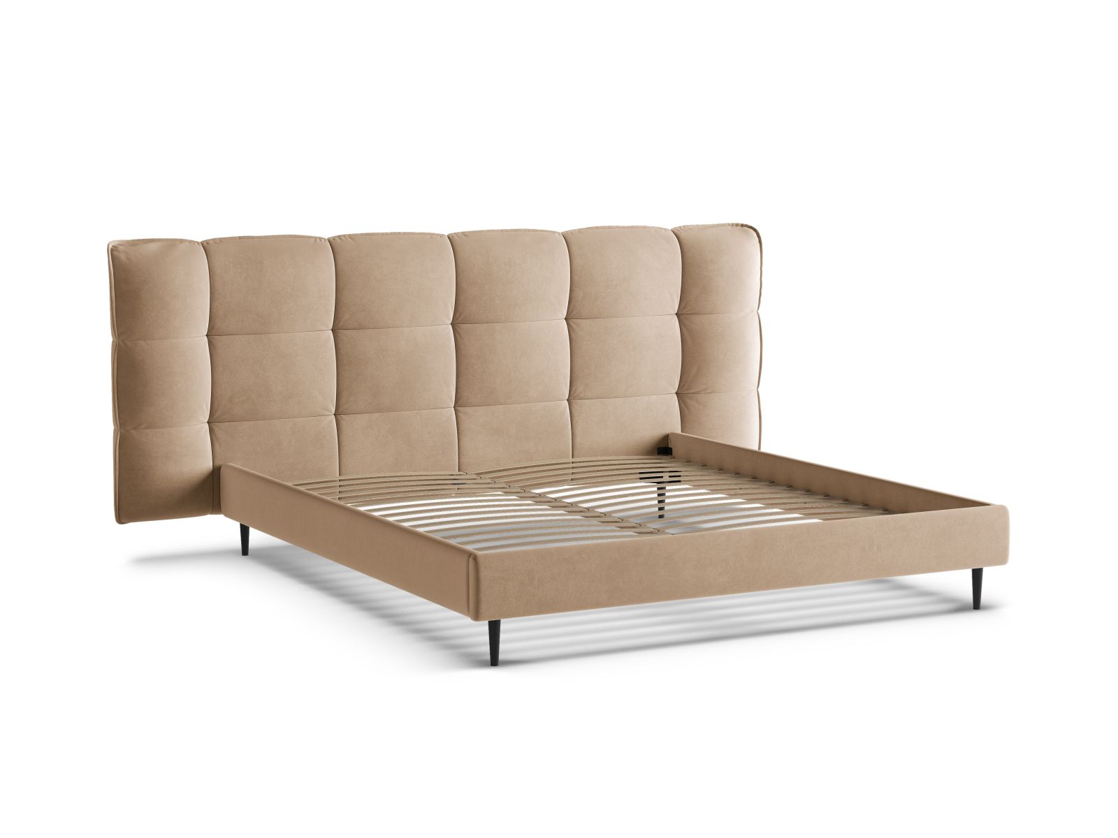 Velvet Storage Bed With Headboard, "Eric", 270x220x114