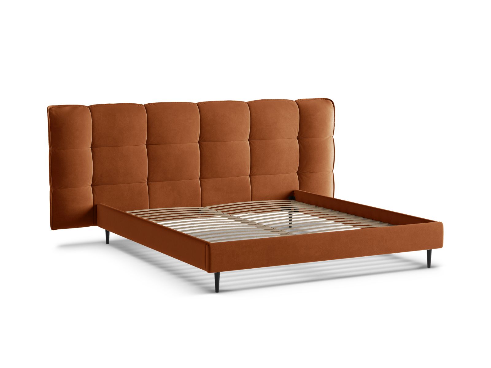 Velvet Storage Bed With Headboard, "Eric", 270x220x114