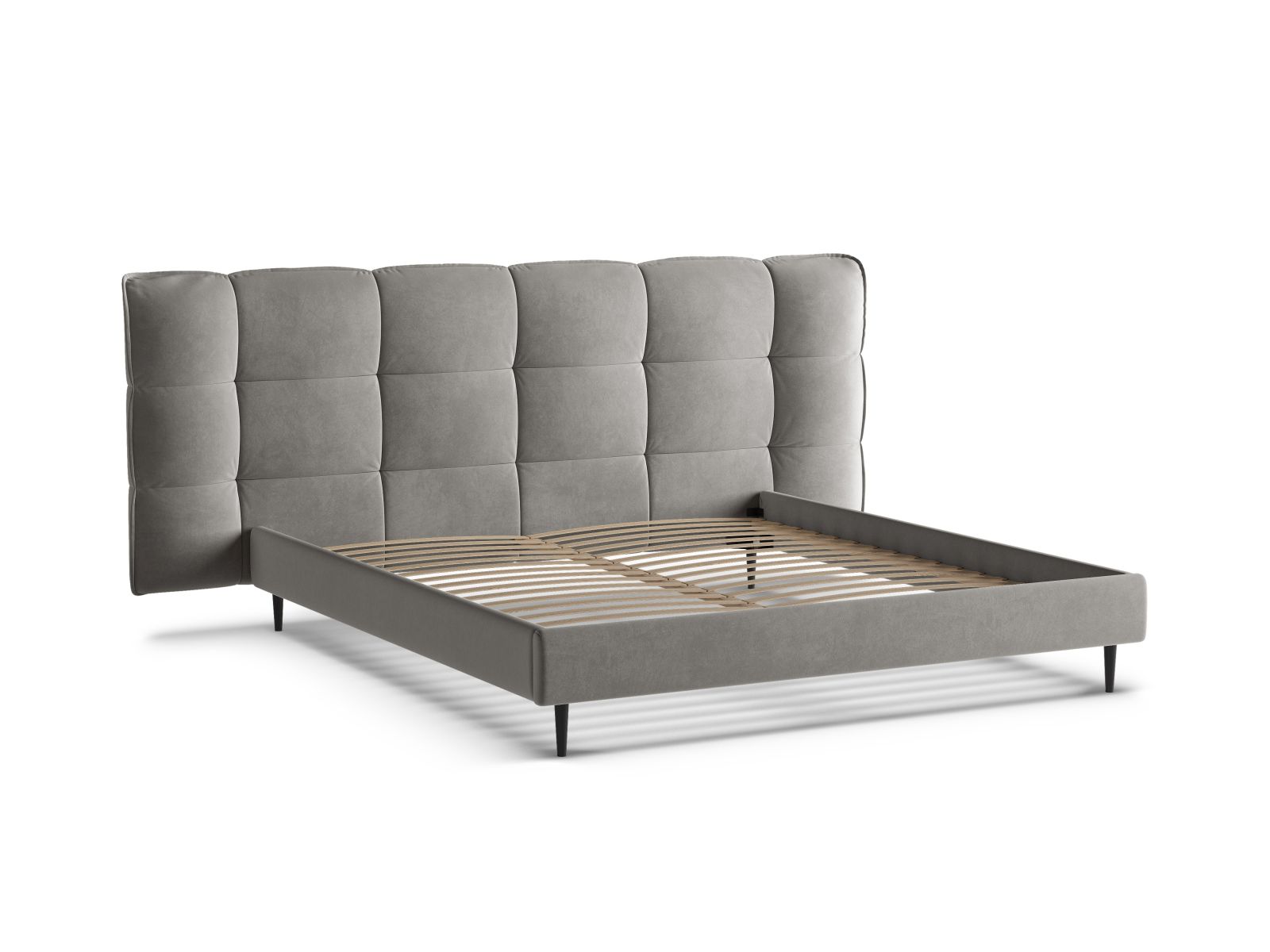 Velvet Storage Bed With Headboard, "Eric", 270x220x114