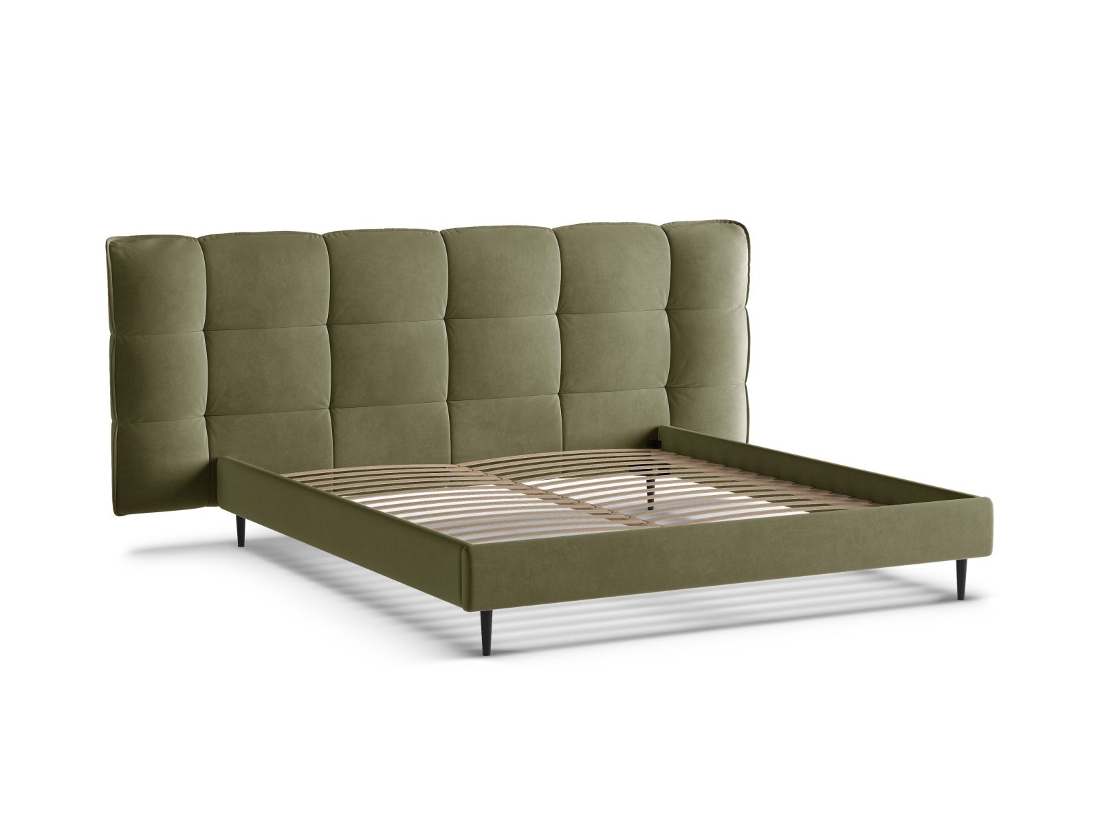 Velvet Storage Bed With Headboard, "Eric", 270x220x114