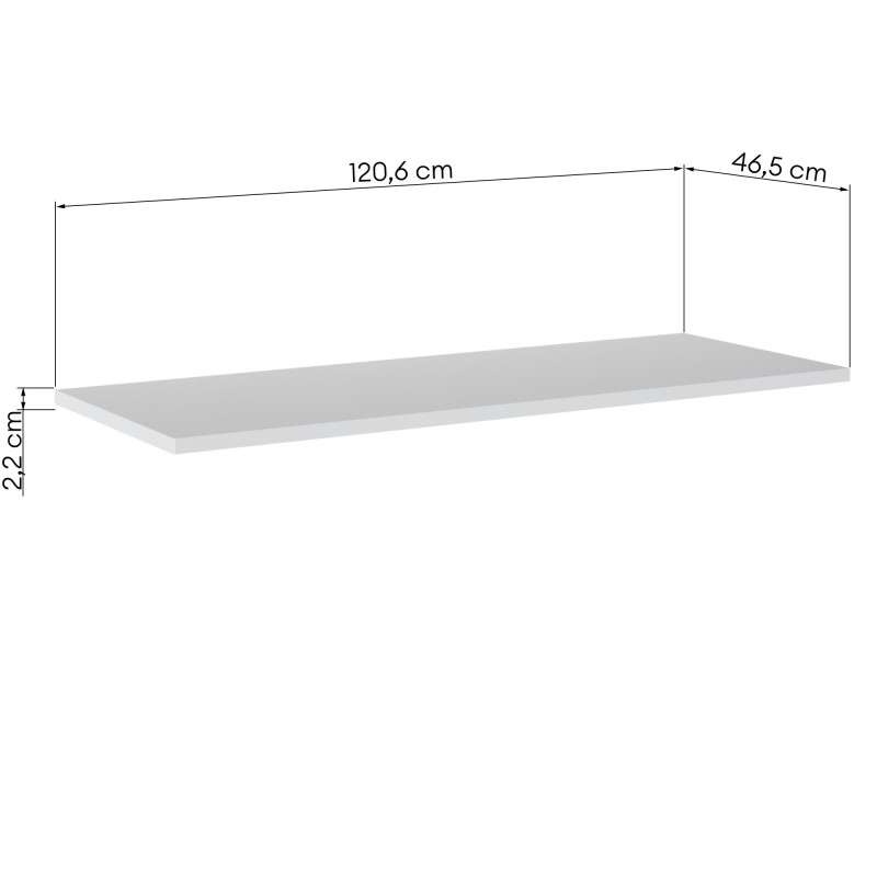 Blat łazienkowy Adel White 120 cm, biały