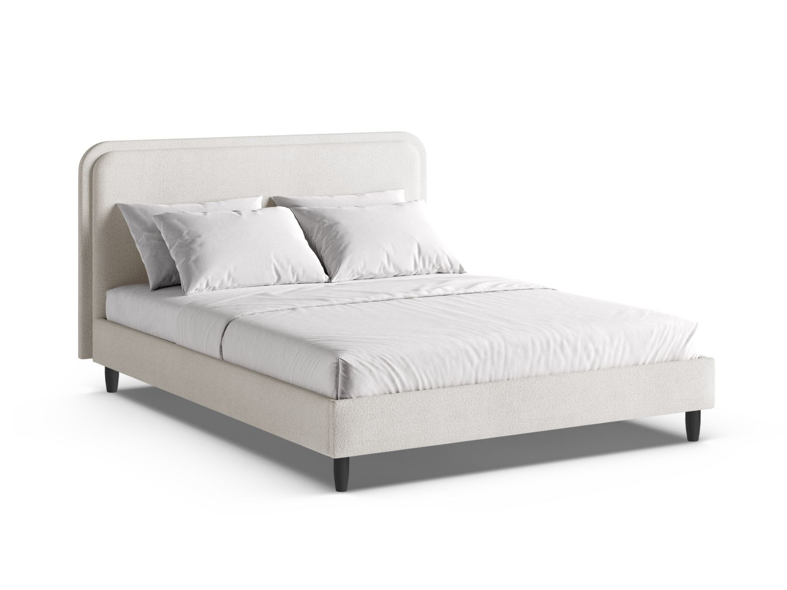 Bed With Headboard, "Aveline", 155x214x117
