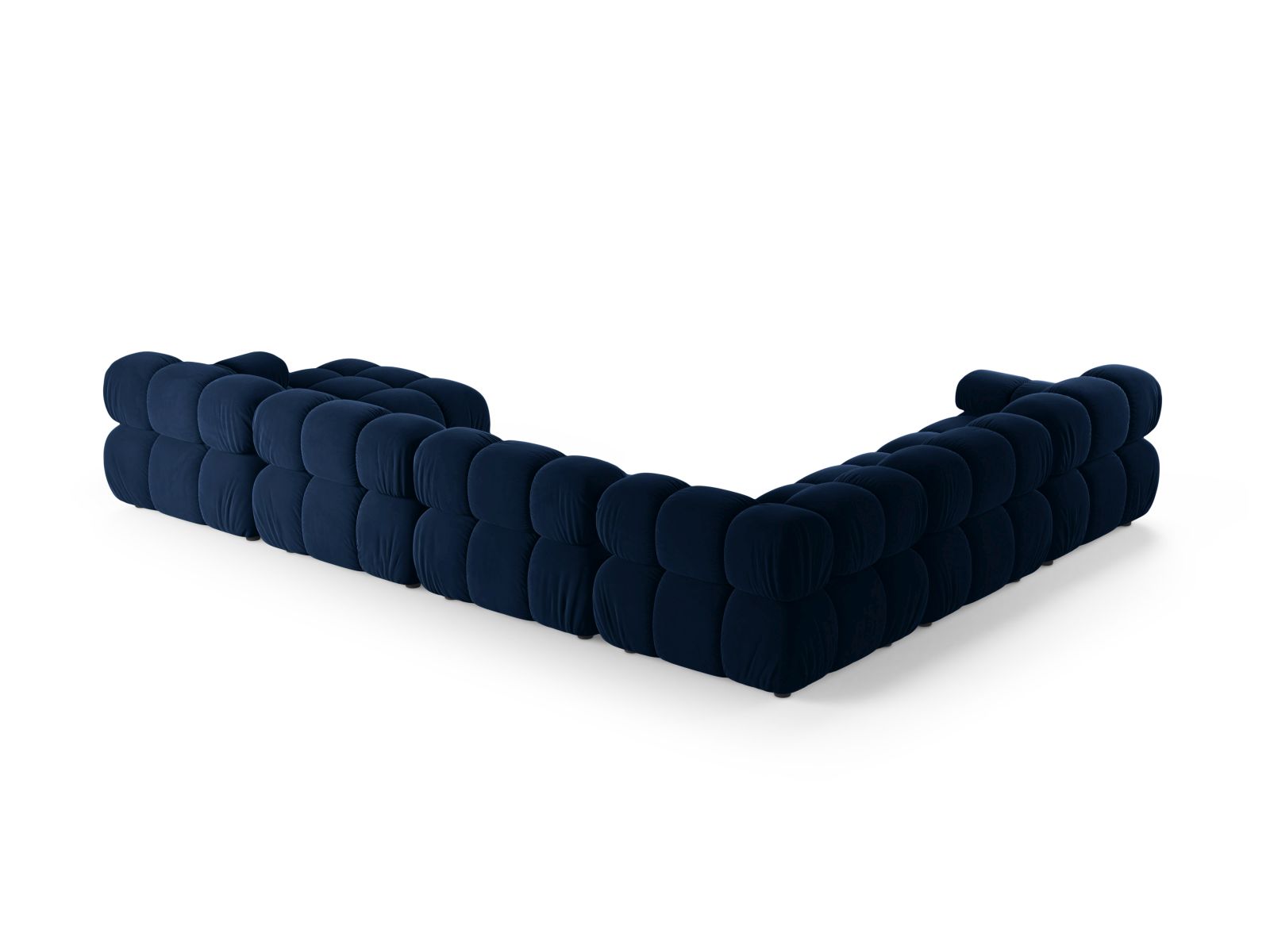 Velvet Modular Panoramic Left Corner Sofa, "Bellis", 8 Seats, 376x282x70