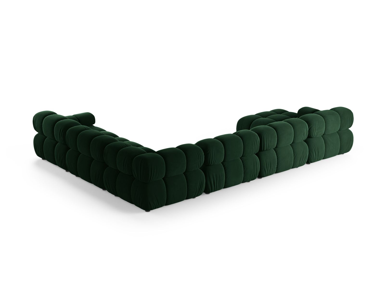 Velvet Modular Panoramic Right Corner Sofa, "Bellis", 8 Seats, 376x282x70