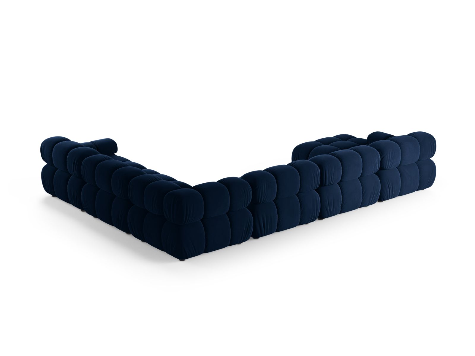 Velvet Modular Panoramic Right Corner Sofa, "Bellis", 8 Seats, 376x282x70