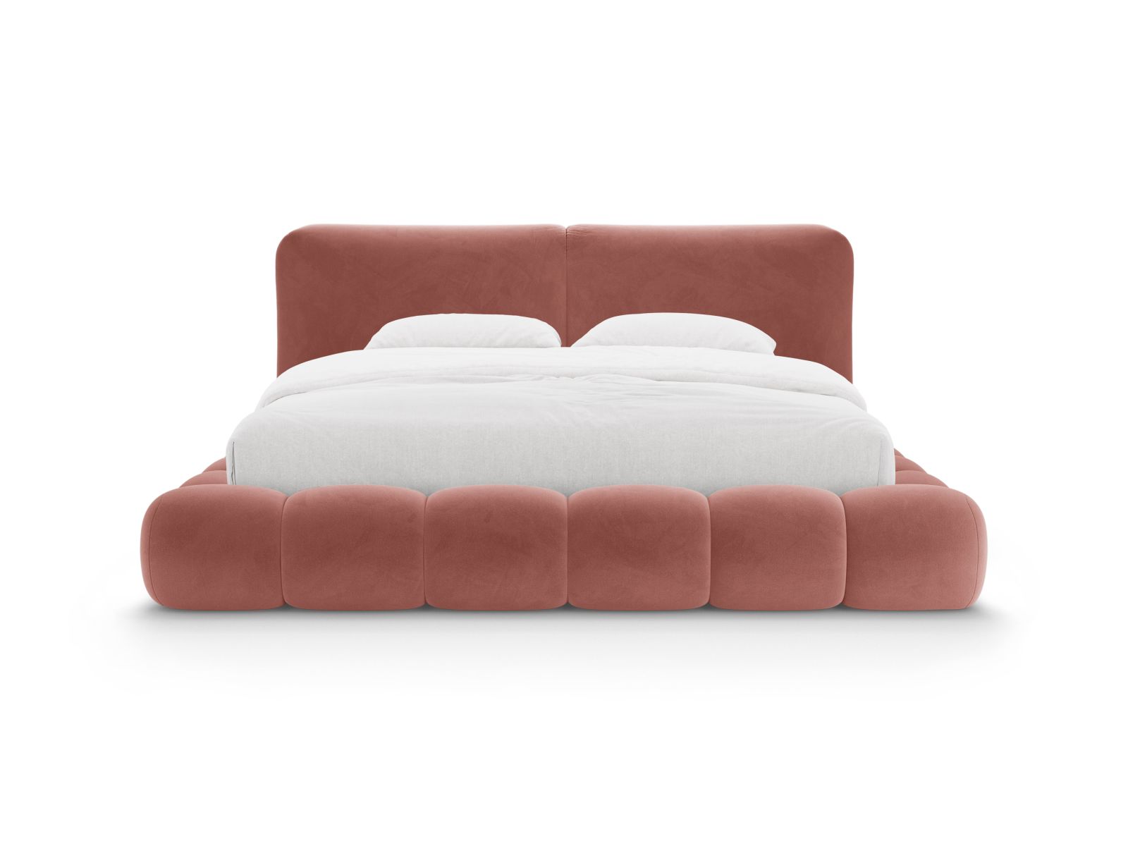 Velvet Storage Bed With Headboard, "Solange", 222x236x90