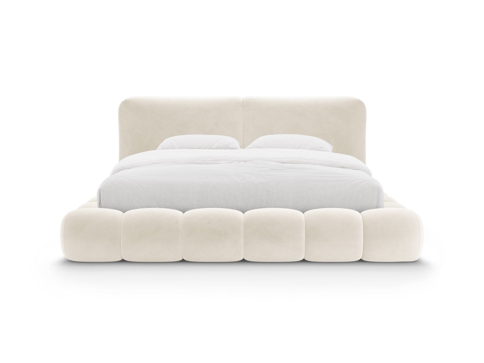 Velvet Storage Bed With Headboard, "Solange", 242x236x90