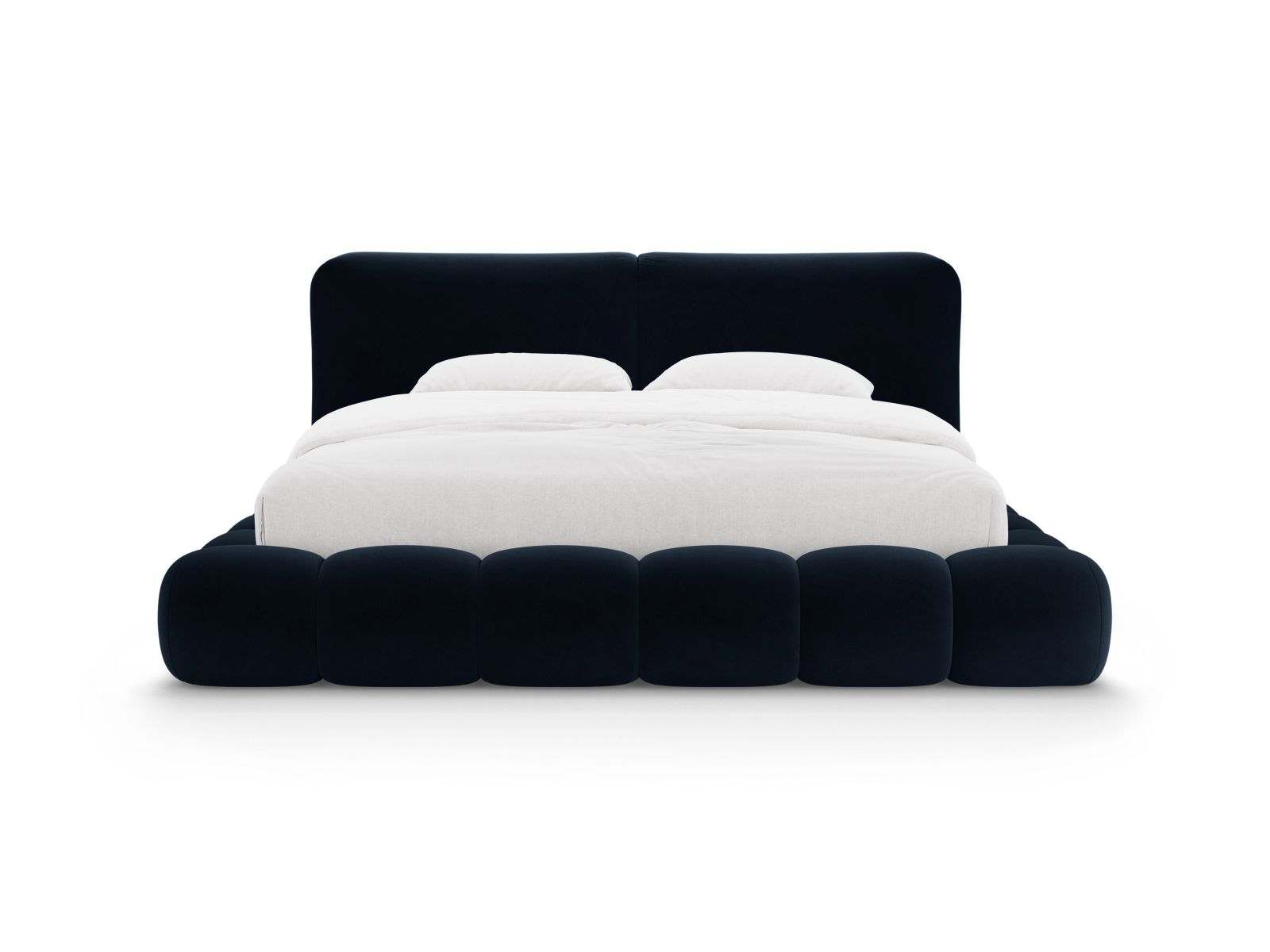 Velvet Storage Bed With Headboard, "Solange", 242x236x90