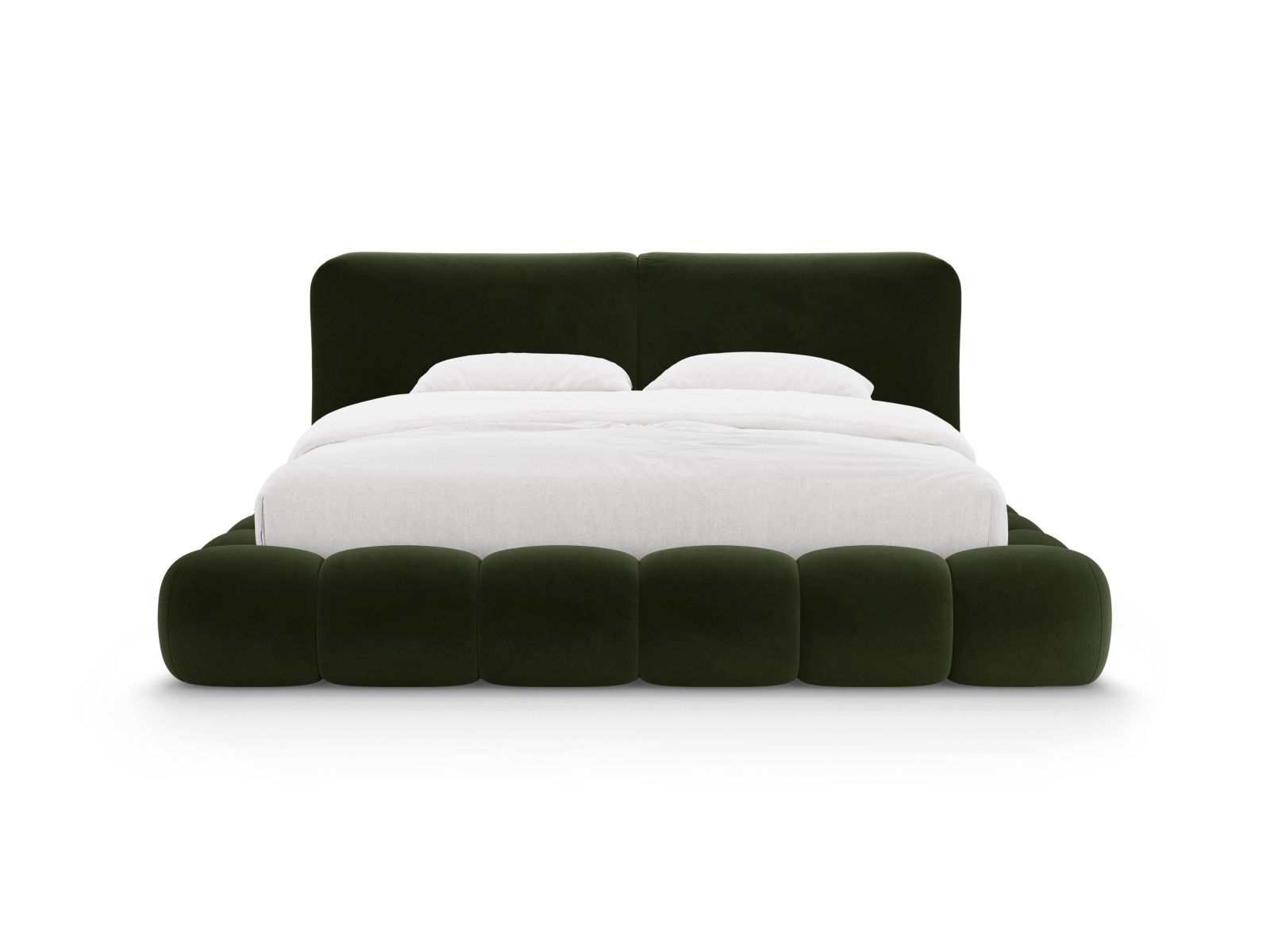 Velvet Storage Bed With Headboard, "Solange", 242x236x90