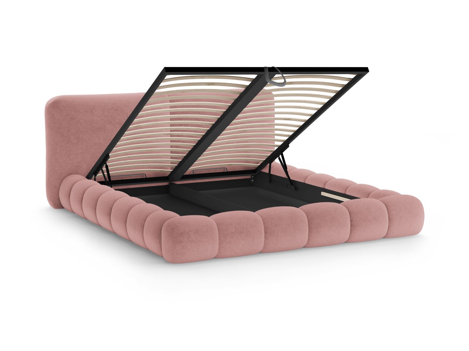 Storage Bed With Headboard, "Solange", 202x236x90