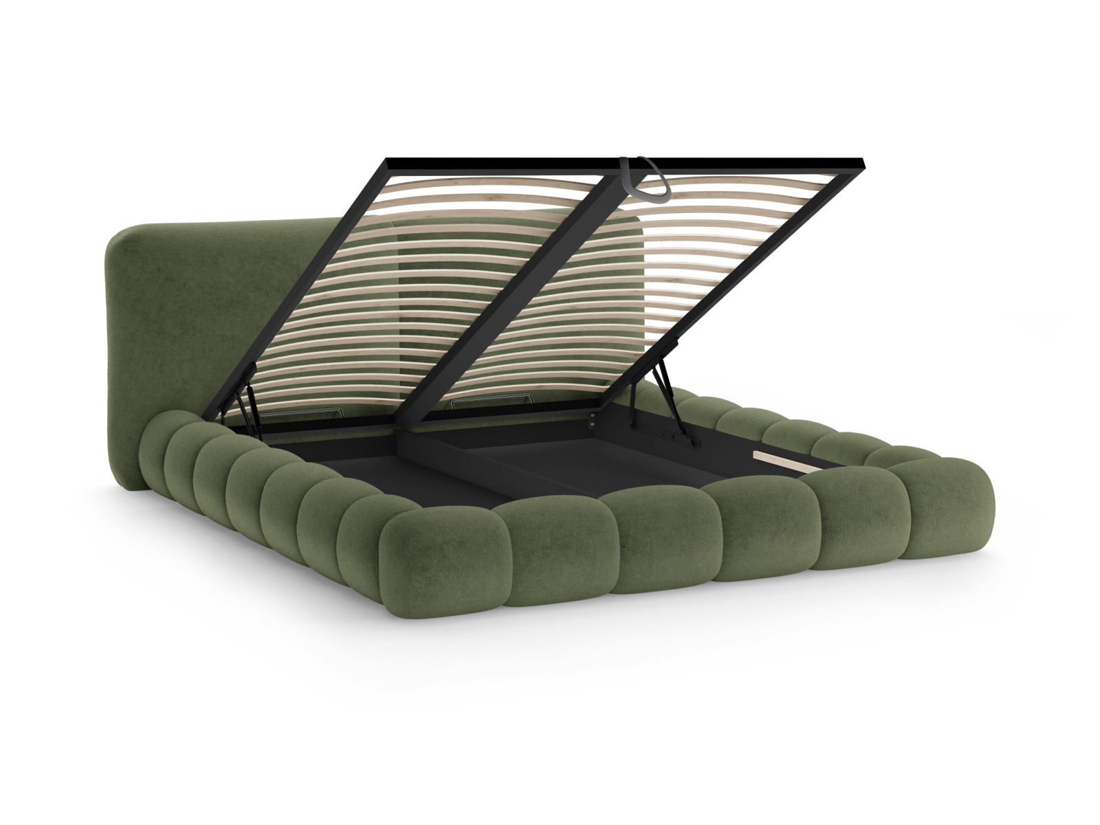Storage Bed With Headboard, "Solange", 202x236x90