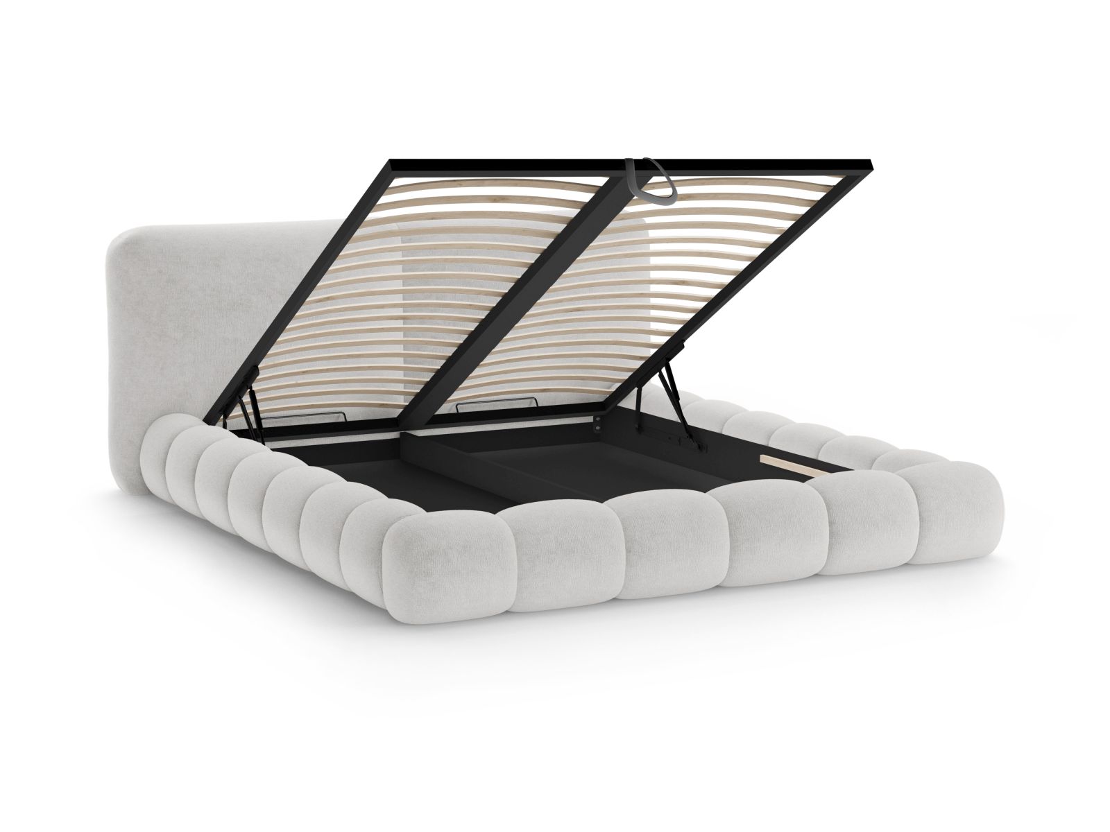 Storage Bed With Headboard, "Solange", 202x236x90