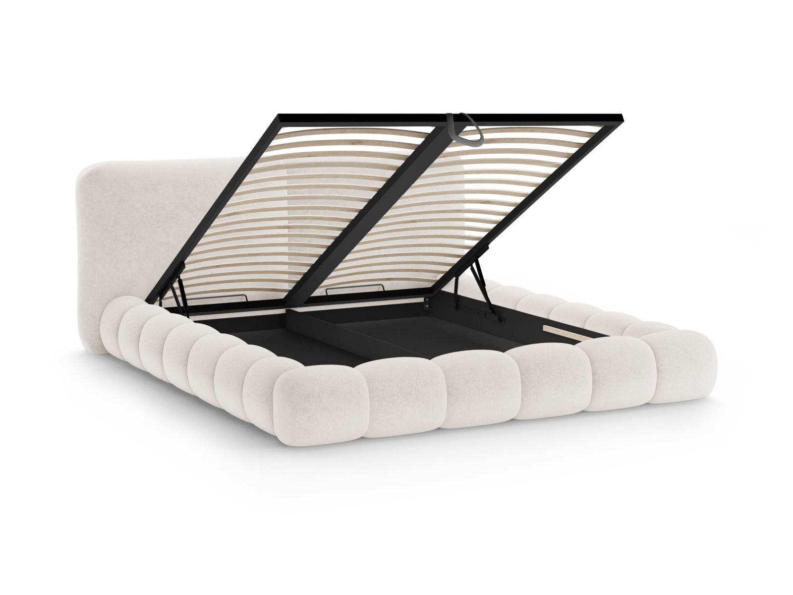Storage Bed With Headboard, "Solange", 222x236x90