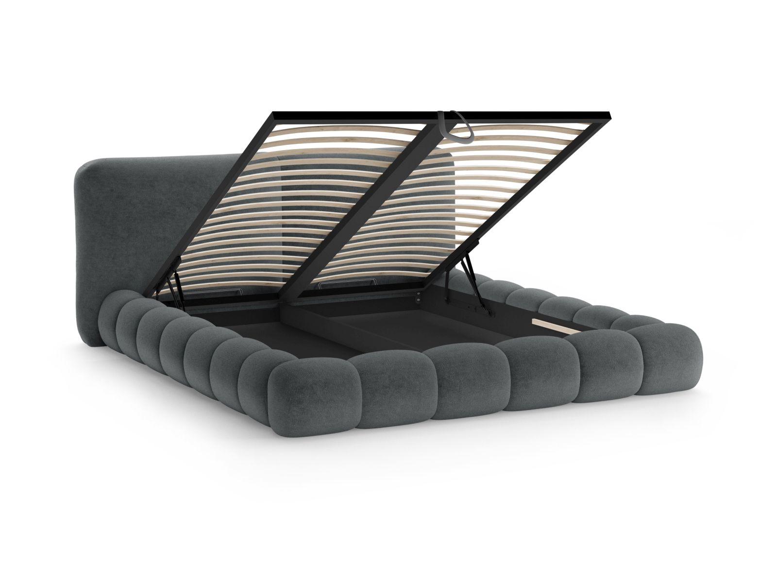 Storage Bed With Headboard, "Solange", 222x236x90