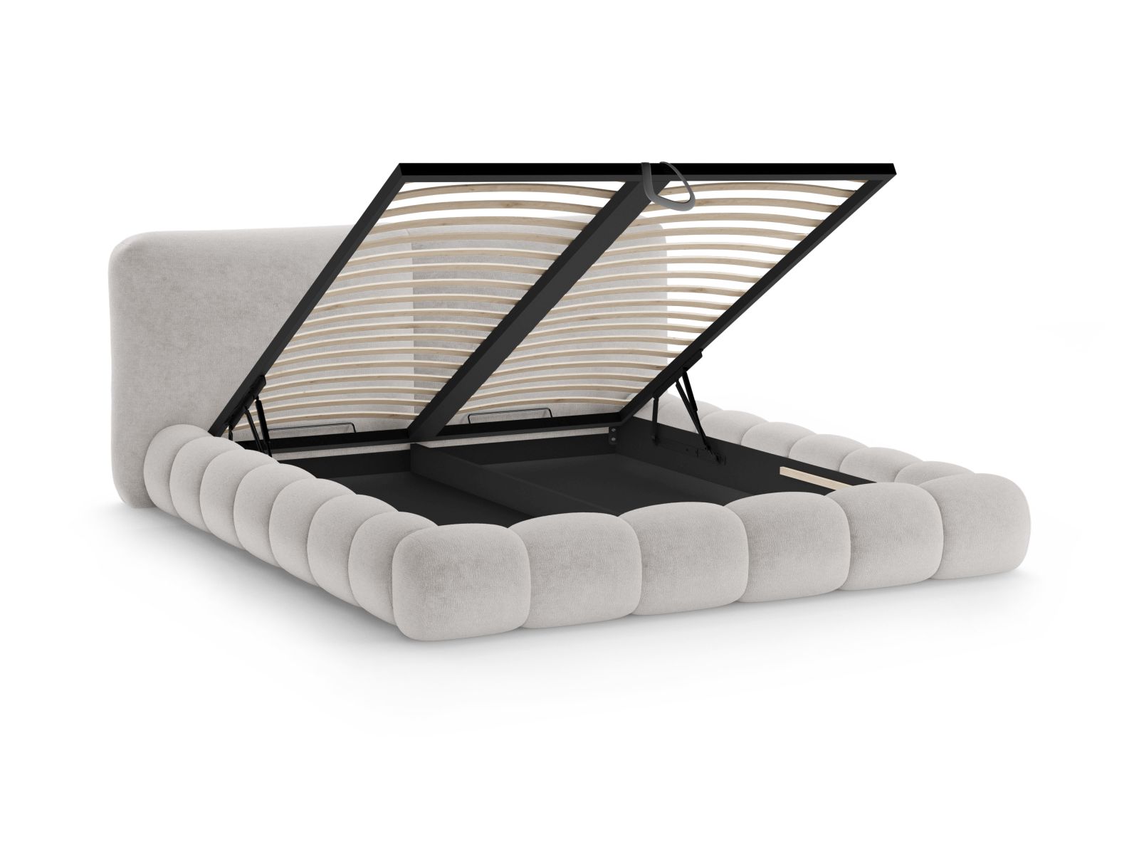 Storage Bed With Headboard, "Solange", 222x236x90