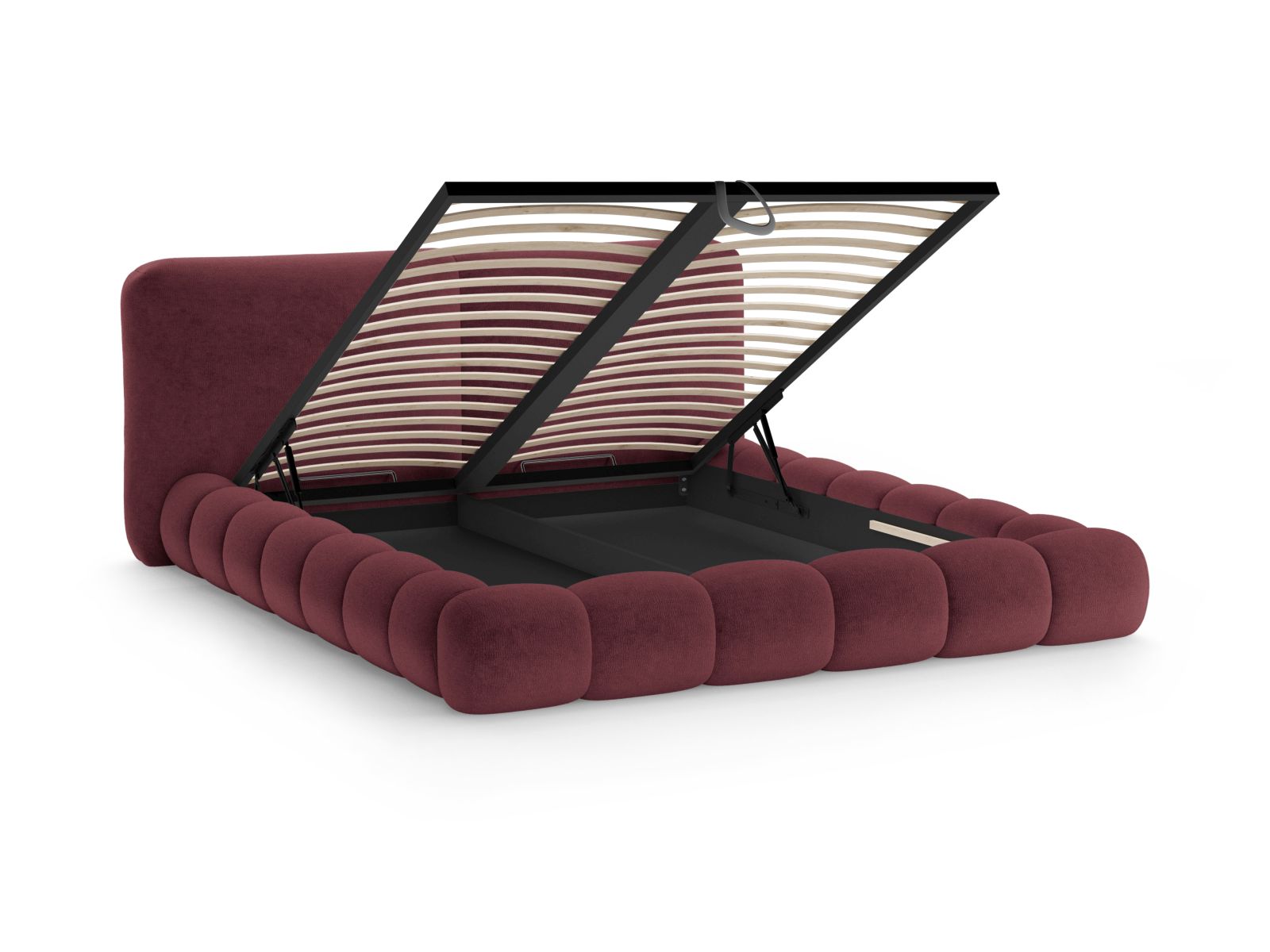 Storage Bed With Headboard, "Solange", 242x236x90