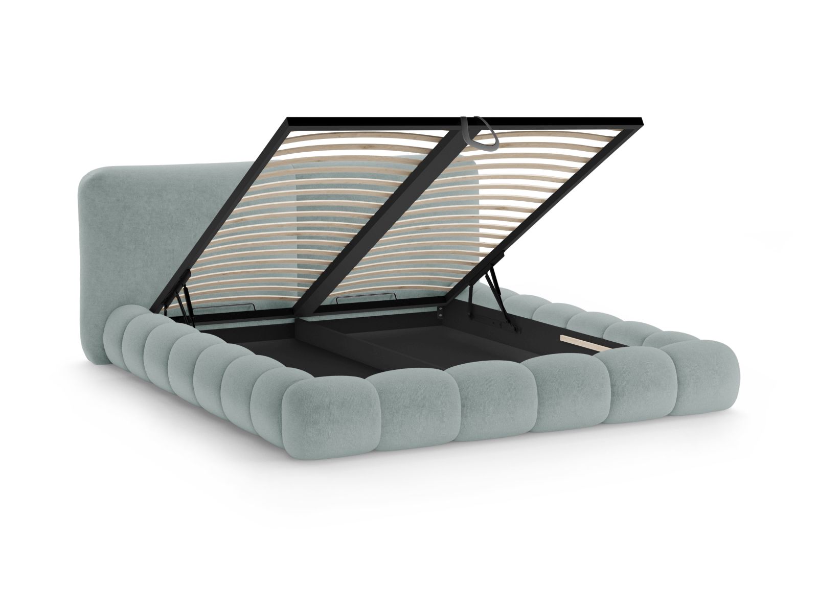 Storage Bed With Headboard, "Solange", 242x236x90