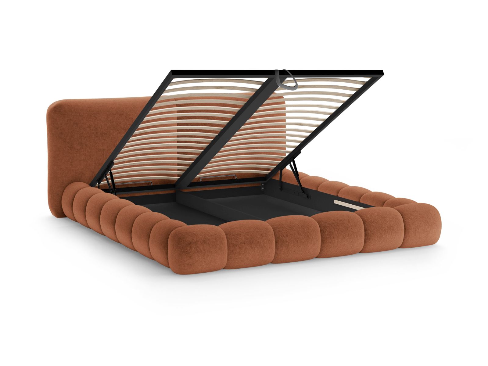 Storage Bed With Headboard, "Solange", 242x236x90