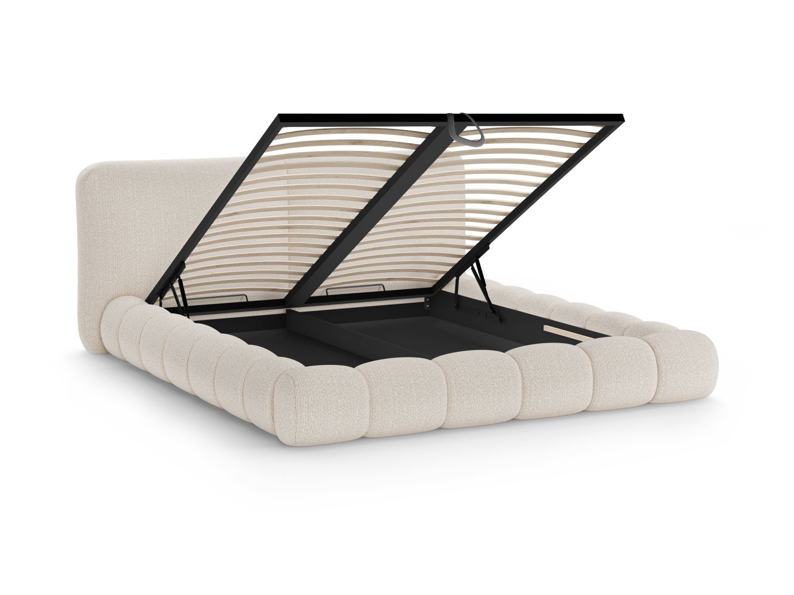 Storage Bed With Headboard, "Solange", 182x236x90