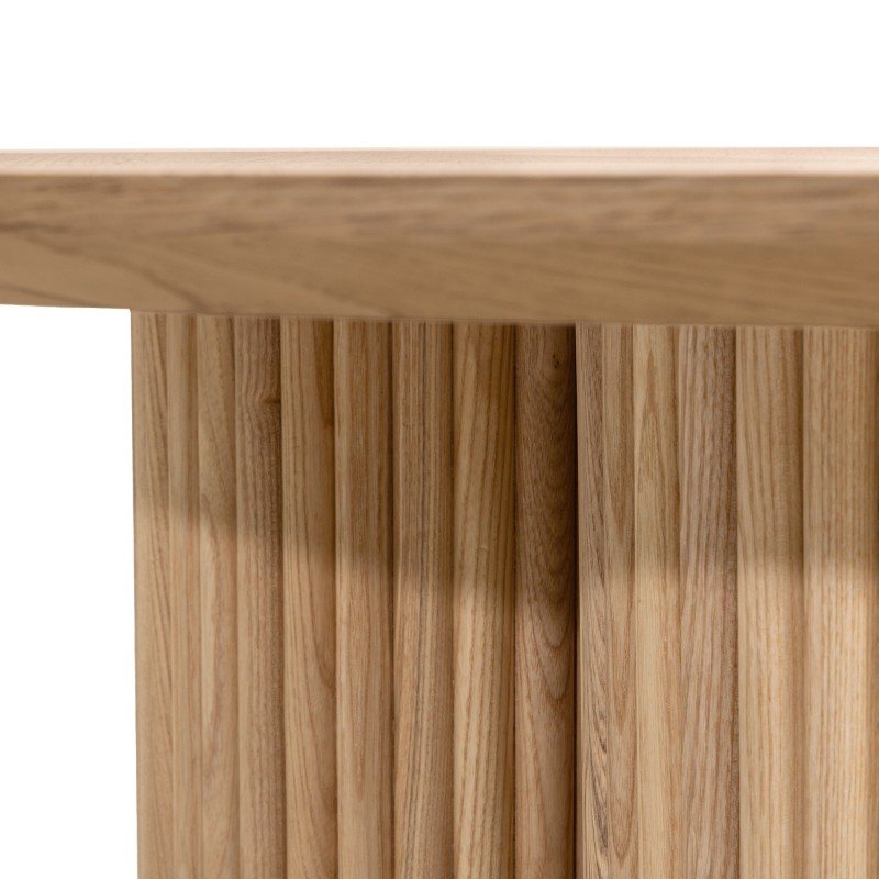 Okrągły stolik kawowy Vesby 100 cm, dąb naturalny, jesion, lamele